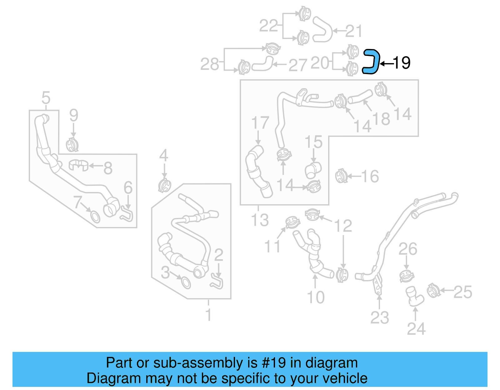 Engine Coolant Hose 04L-121-058-AA - View 15