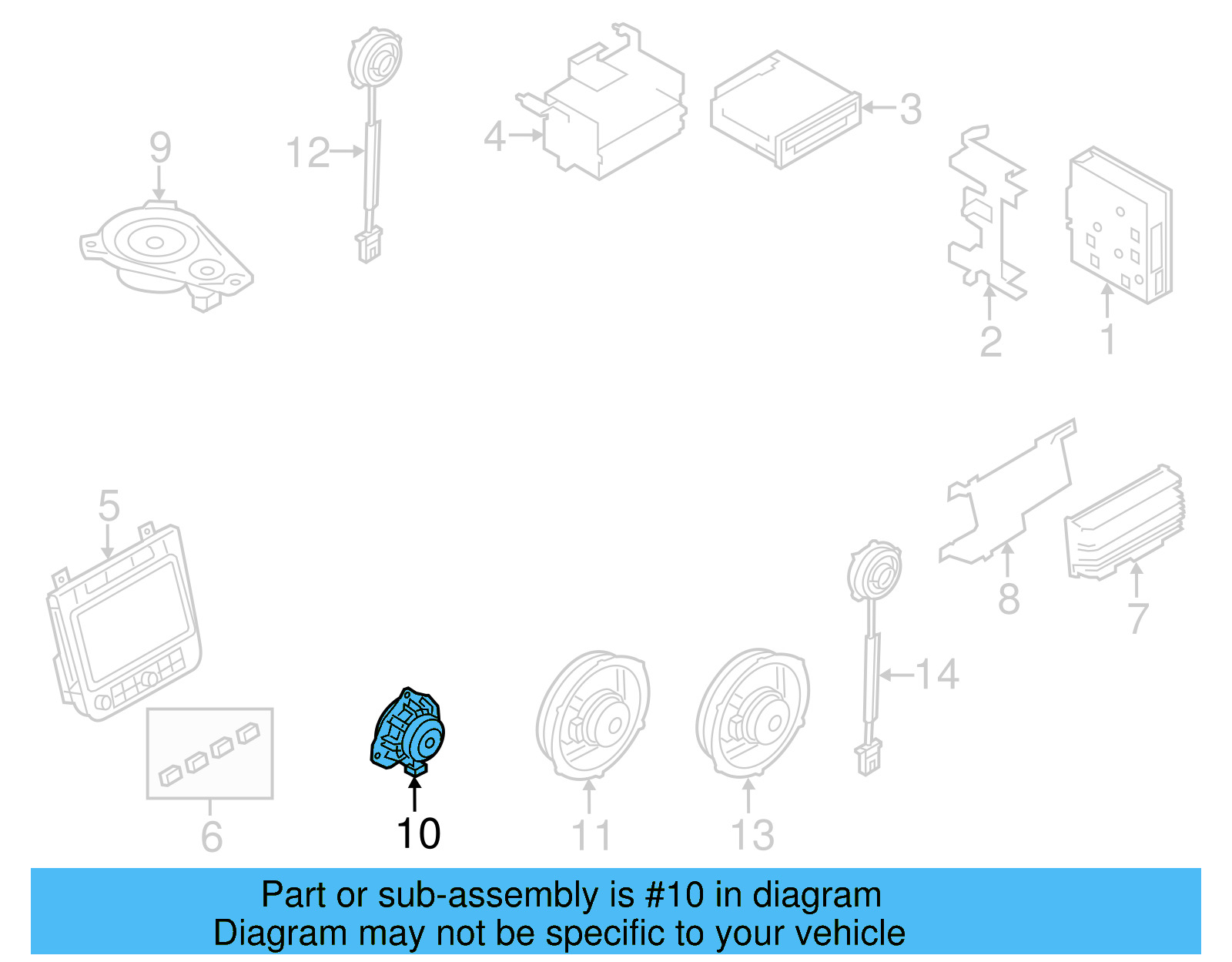 Front Dr Speaker 7P6-035-415-C - View 8