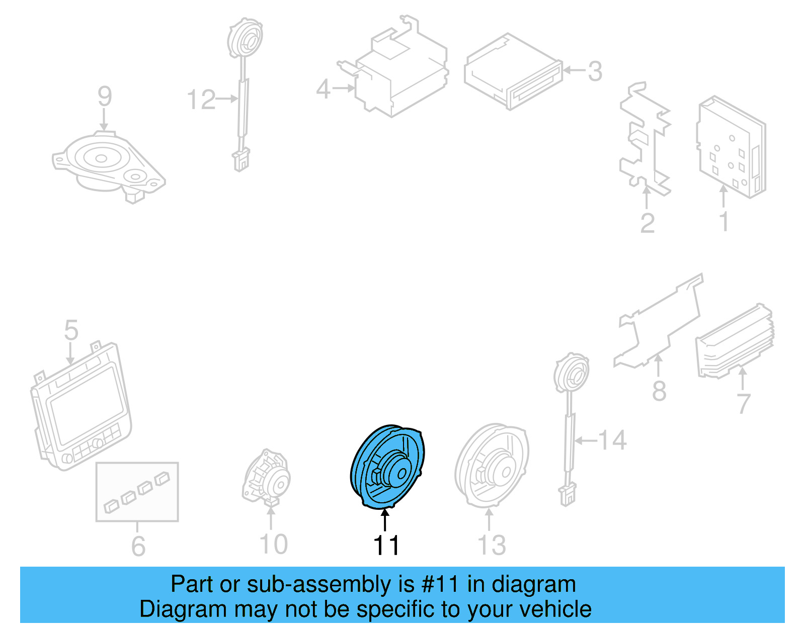 Front Dr Speaker 7P6-035-454-A - View 7