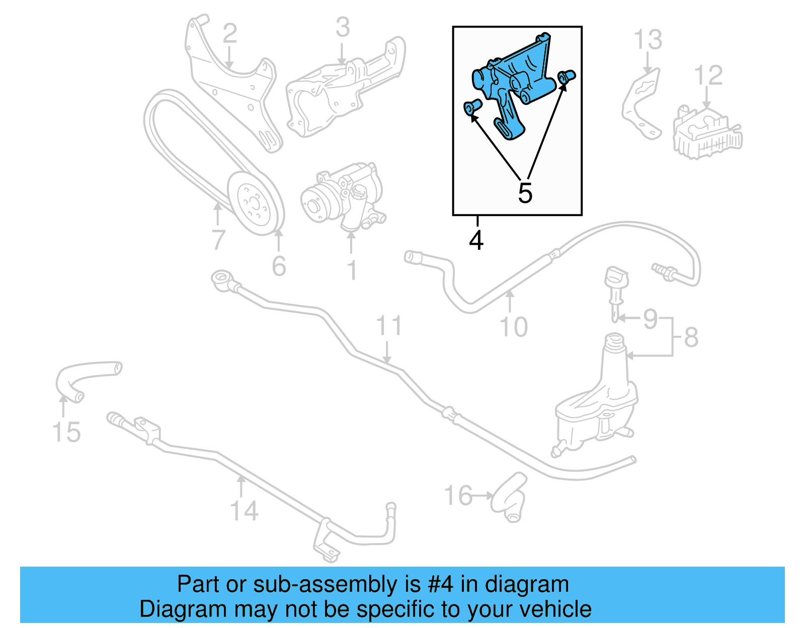 Power Steering Pump Rear Bracket 028-145-529 - View 5