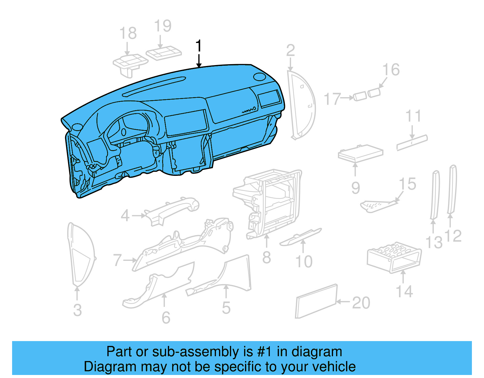 Instrument Panel 1J1-857-002-E-84L - View 4
