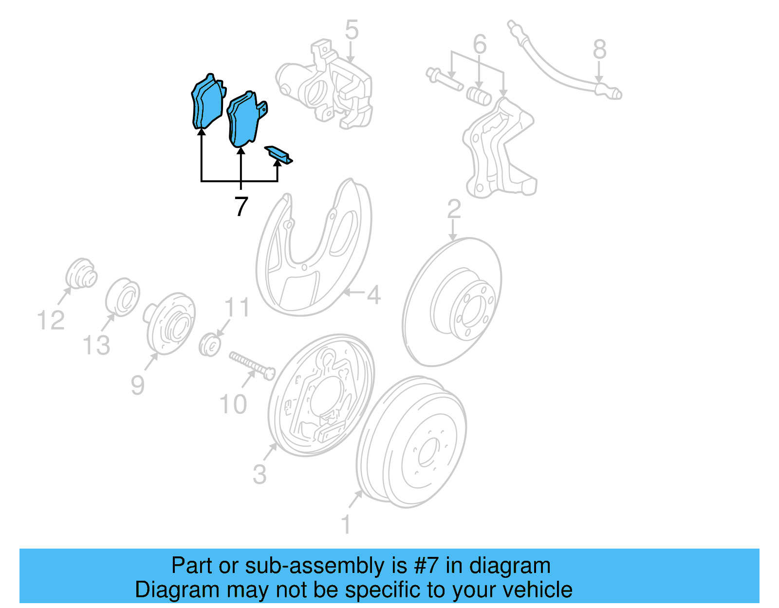 Disc Brake Pad Set Rear 7M3-698-451-F - View 6