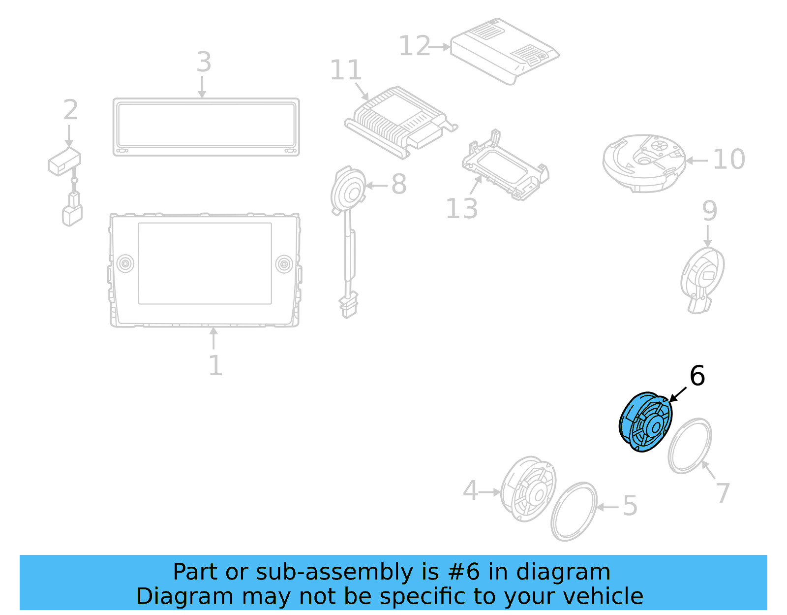 Rear Dr Speaker 6C0-035-710 - View 7