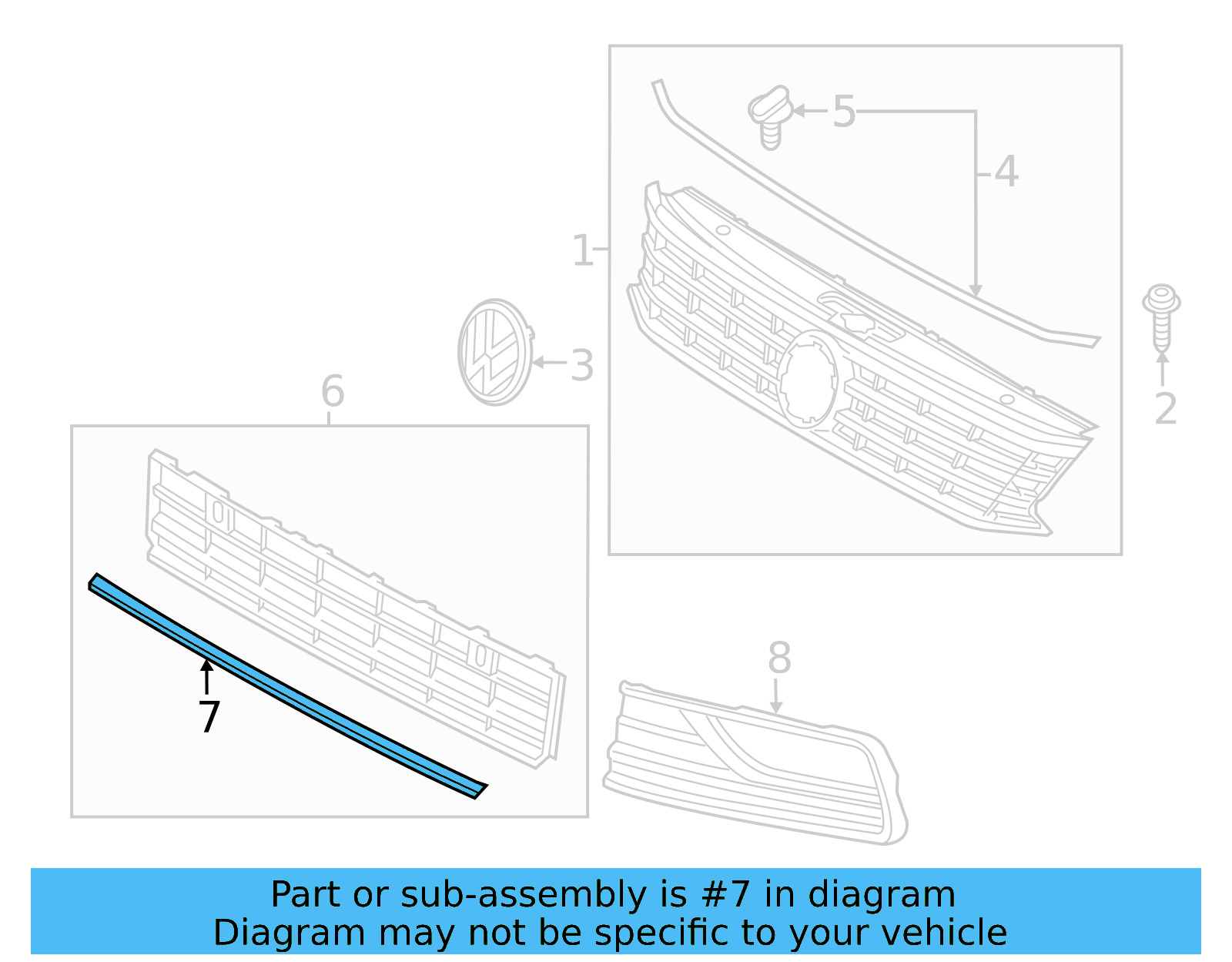 Lower Grille Trim 561-853-101-A-2ZZ - View 5
