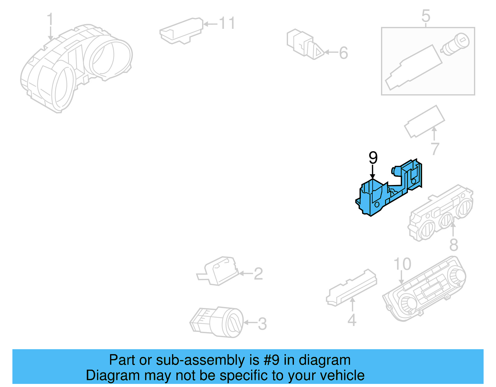 Heater Control Mount Panel 5C1-819-045 - View 17