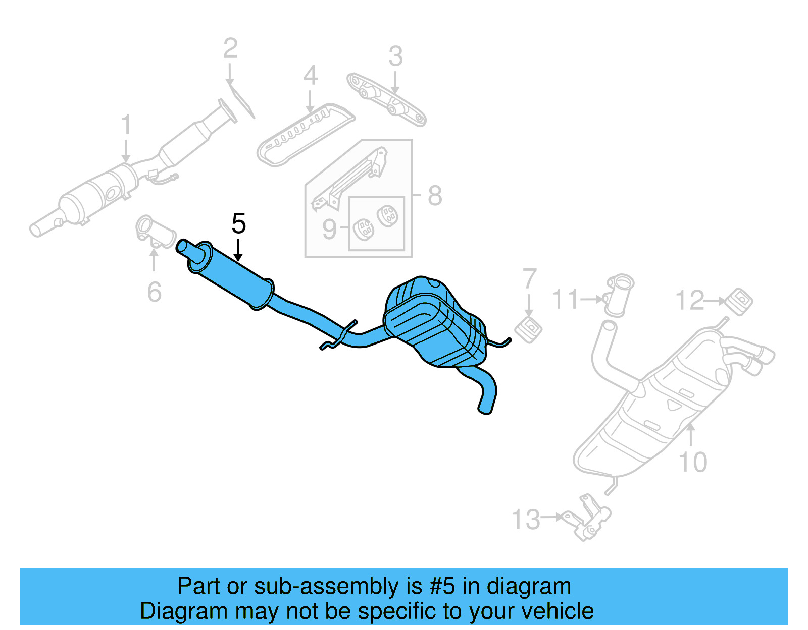 Muffler & Pipe 1K0-253-209-EK - View 7