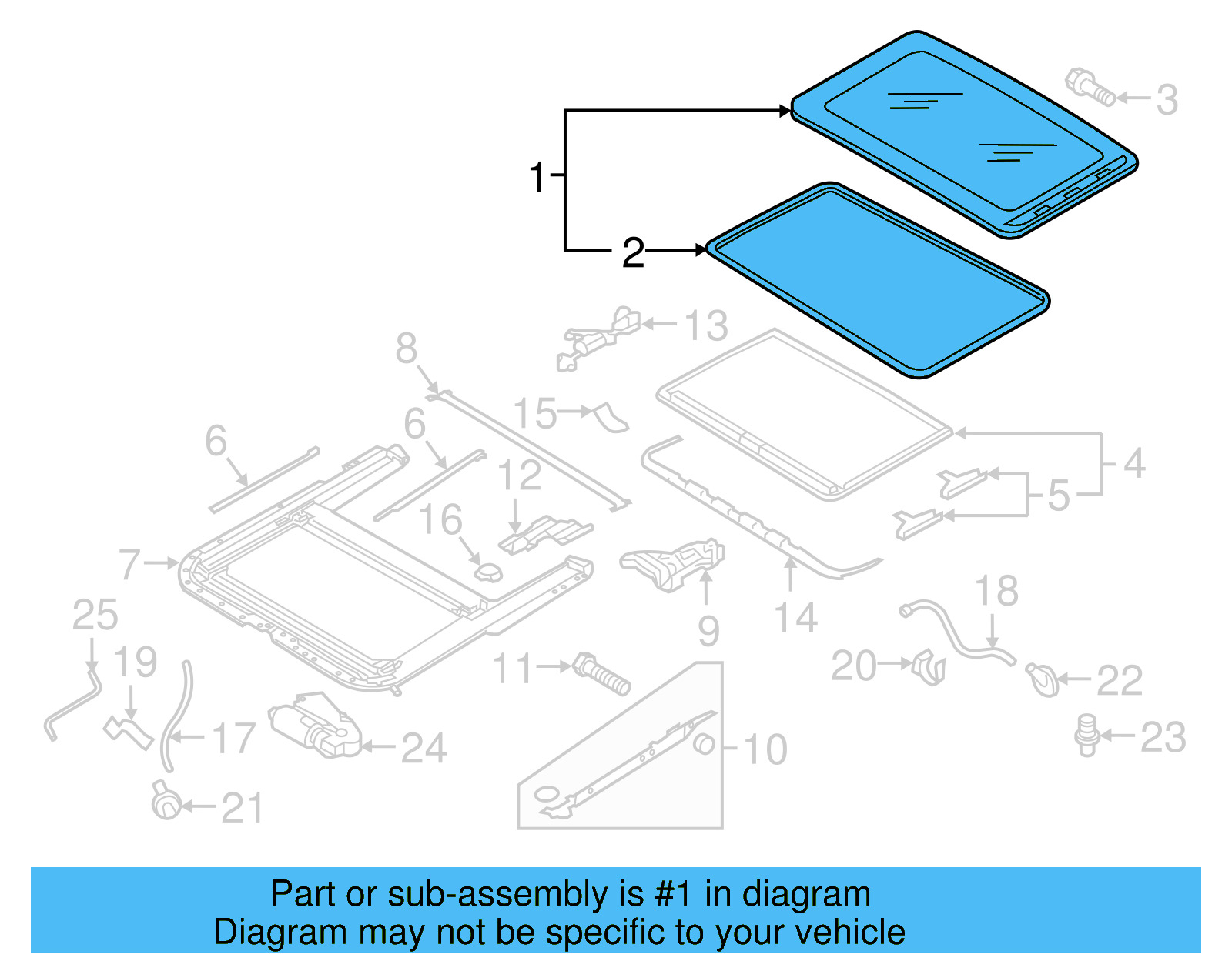 Sunroof Glass 5C6-877-071-A - View 12