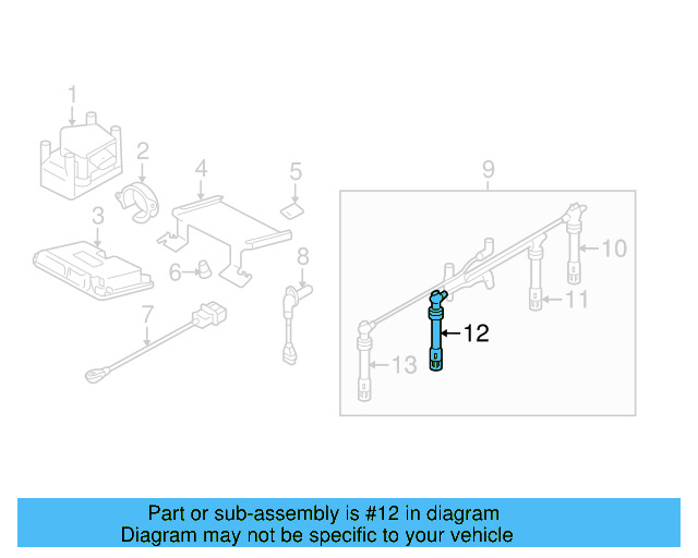 Spark Plug Wire 06A-905-430-AC - View 8