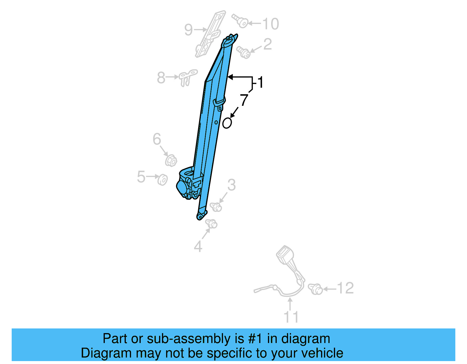 Seat Belt Assembly 5NN-857-706-B-RAA - View 4