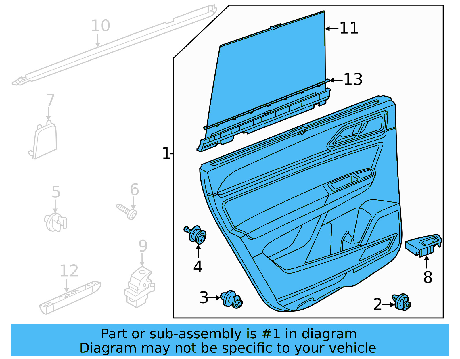 Door Trim Panel 3CM-867-212-F-VNP - View 3