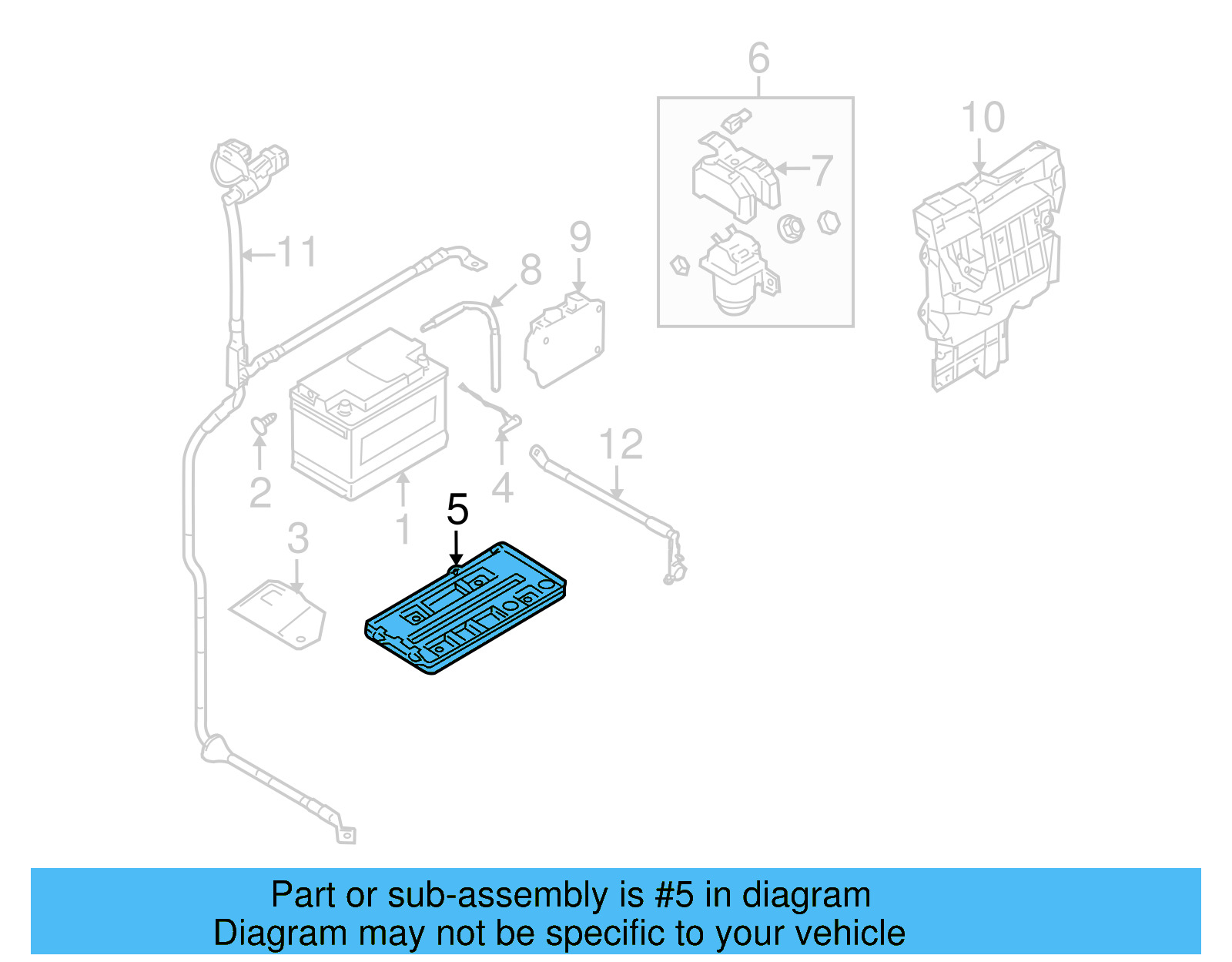 Battery Tray 3D0-804-869-G - View 4