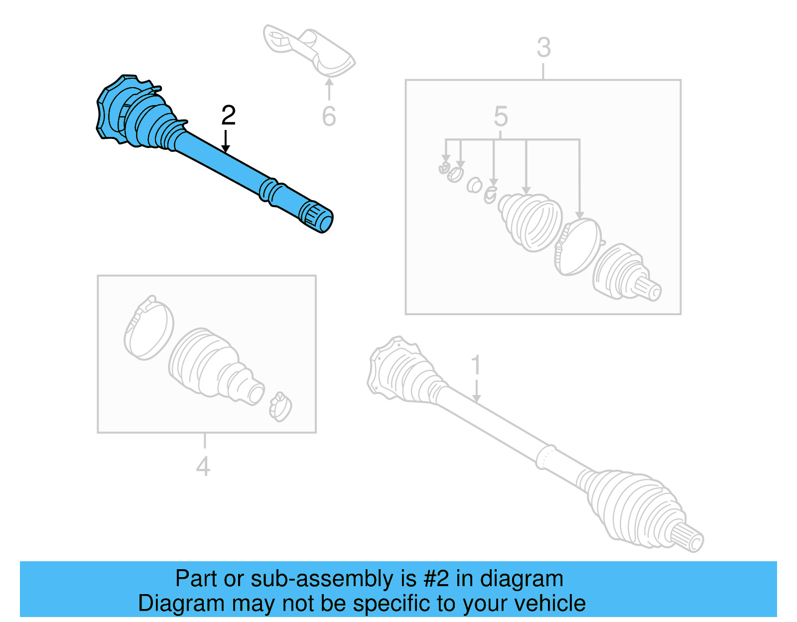 Inner Joint Assembly 3B0-498-103-BX - View 5