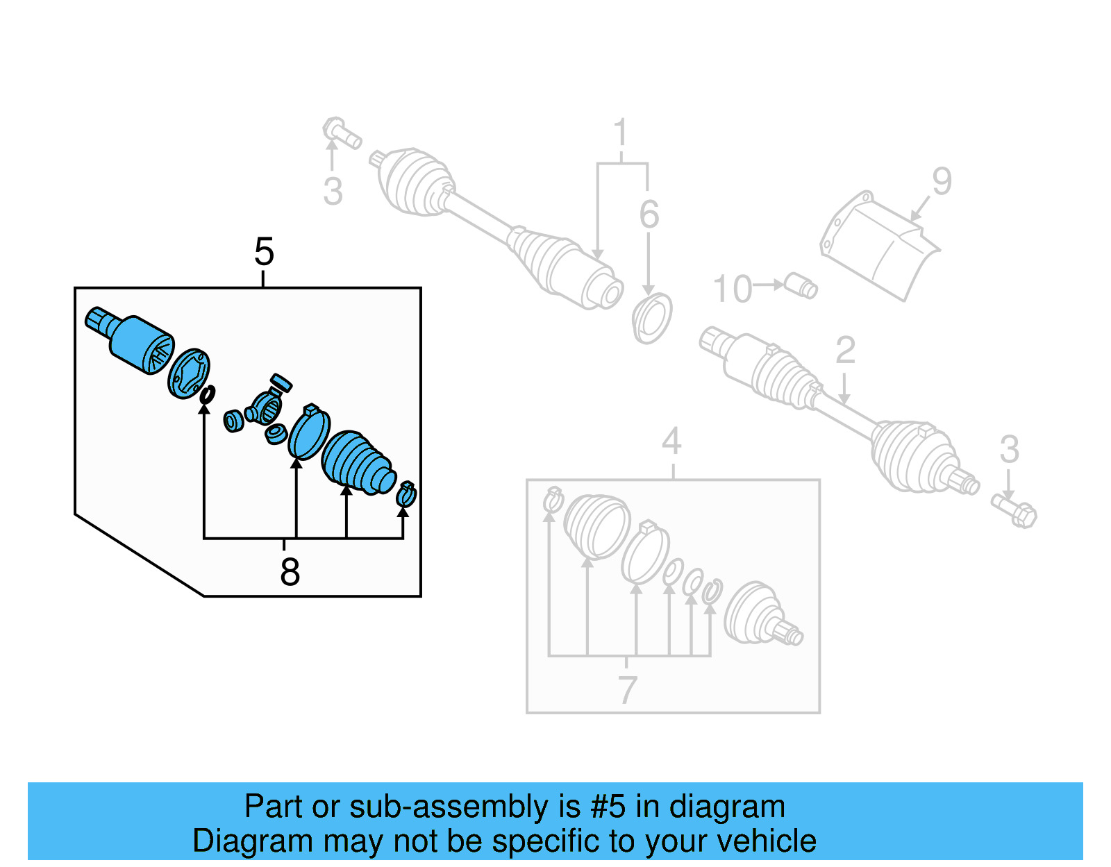 Inner Joint Assembly 5N0-498-103-CX - View 5
