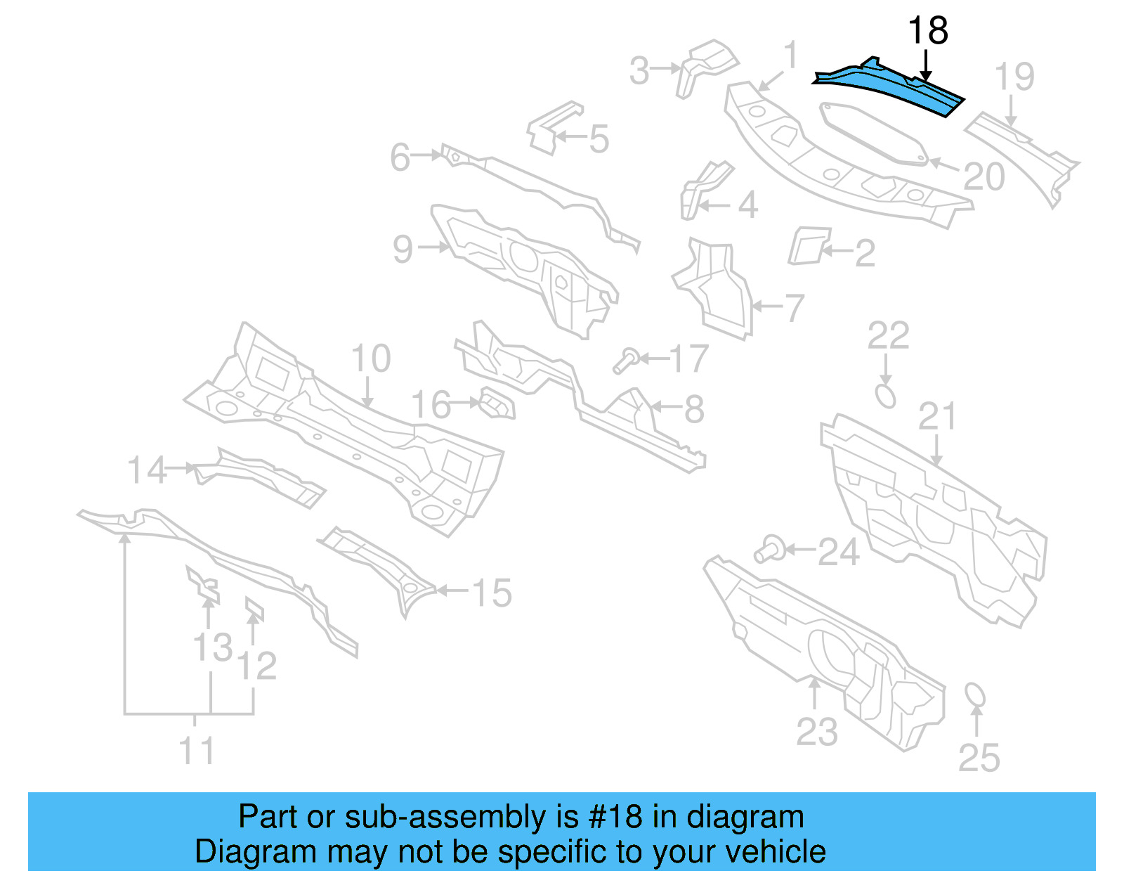 Cowl Grille 5N1-819-404-A-9B9 - View 5