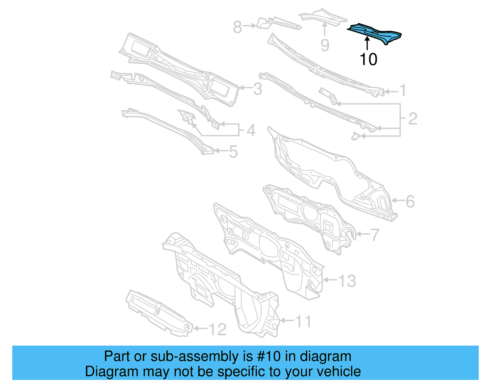 Water Deflector 3C1-819-403-B-9B9 - View 5
