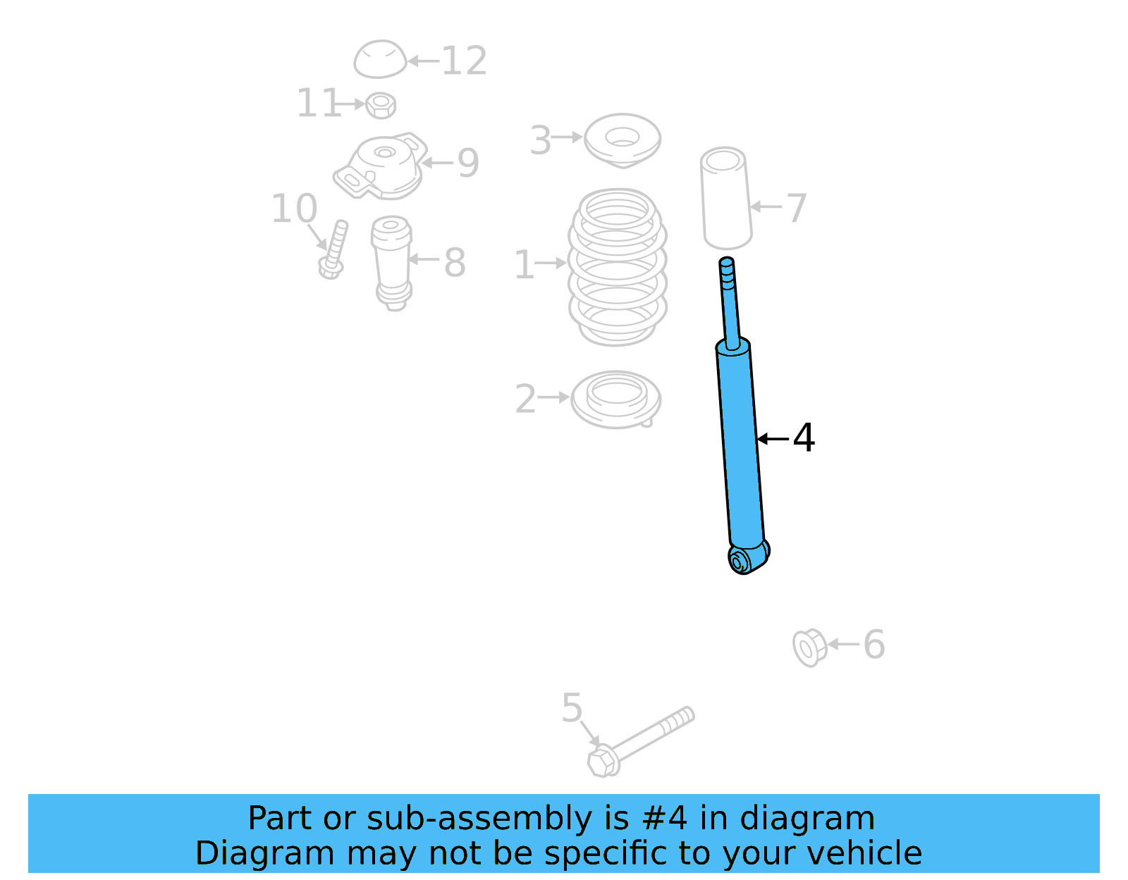 Suspension Shock Absorber 5QM-513-029-AL - View 4