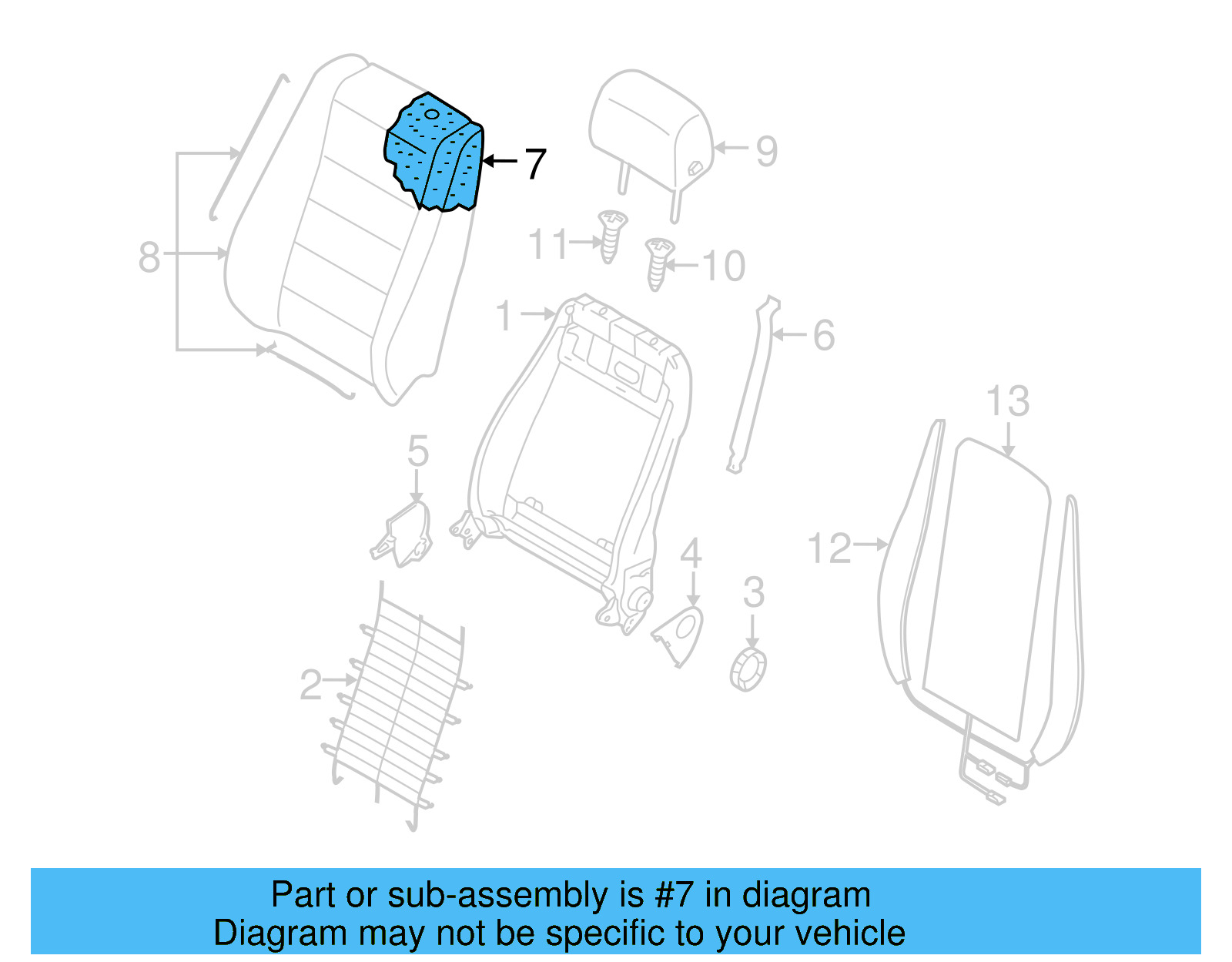 Seat Back Pad 7L6-881-776-AH - View 6