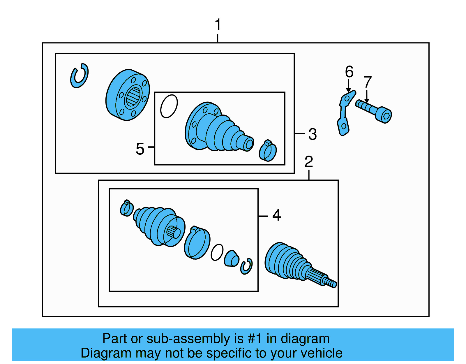 Axle Assembly 1J0-501-203-BX - View 5