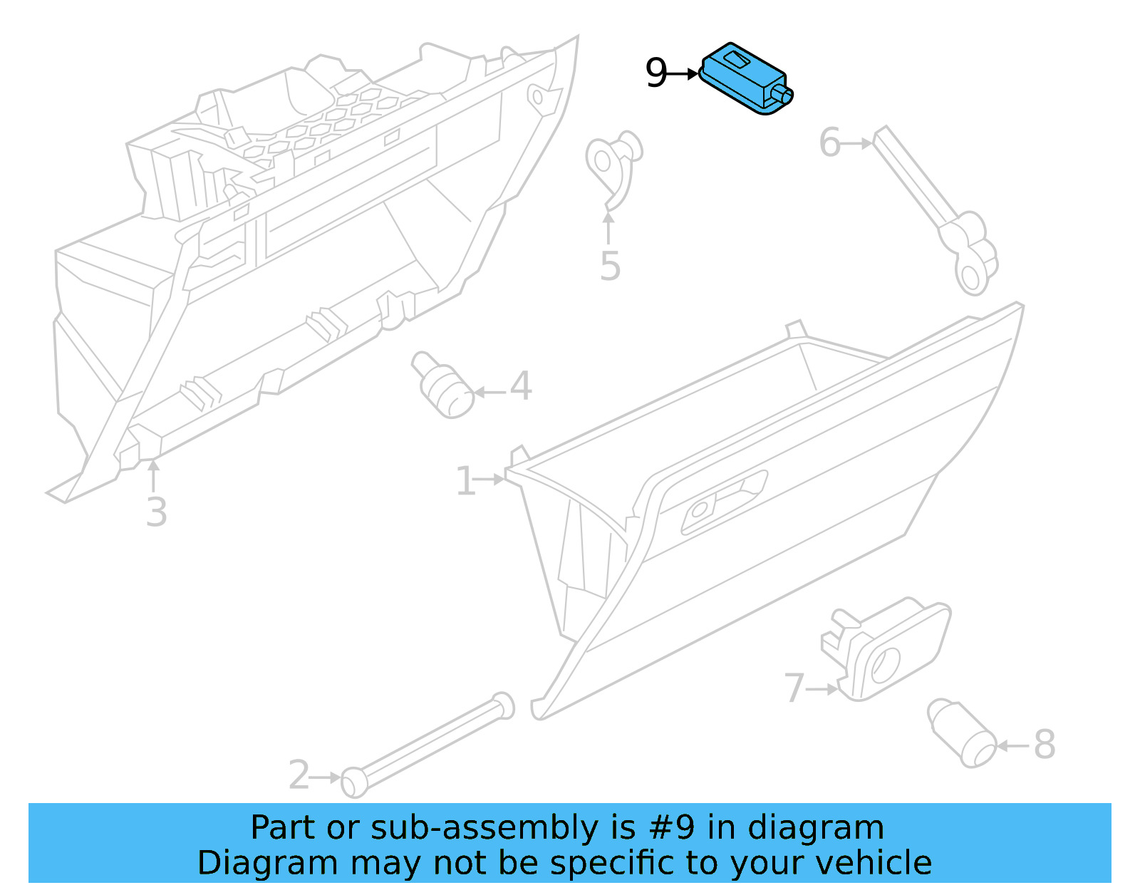 Glove Box Lamp 5G0-947-409 - View 7