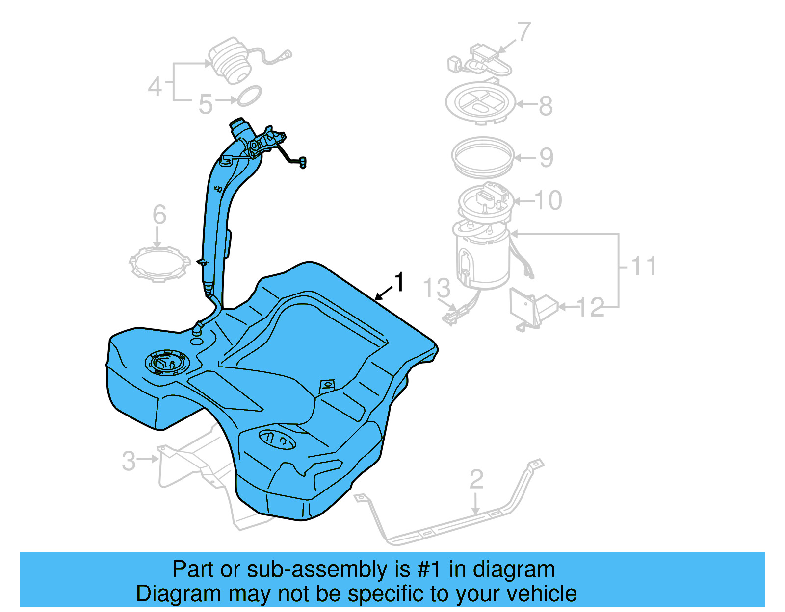 Fuel Tank 3C0-201-055-E - View 3