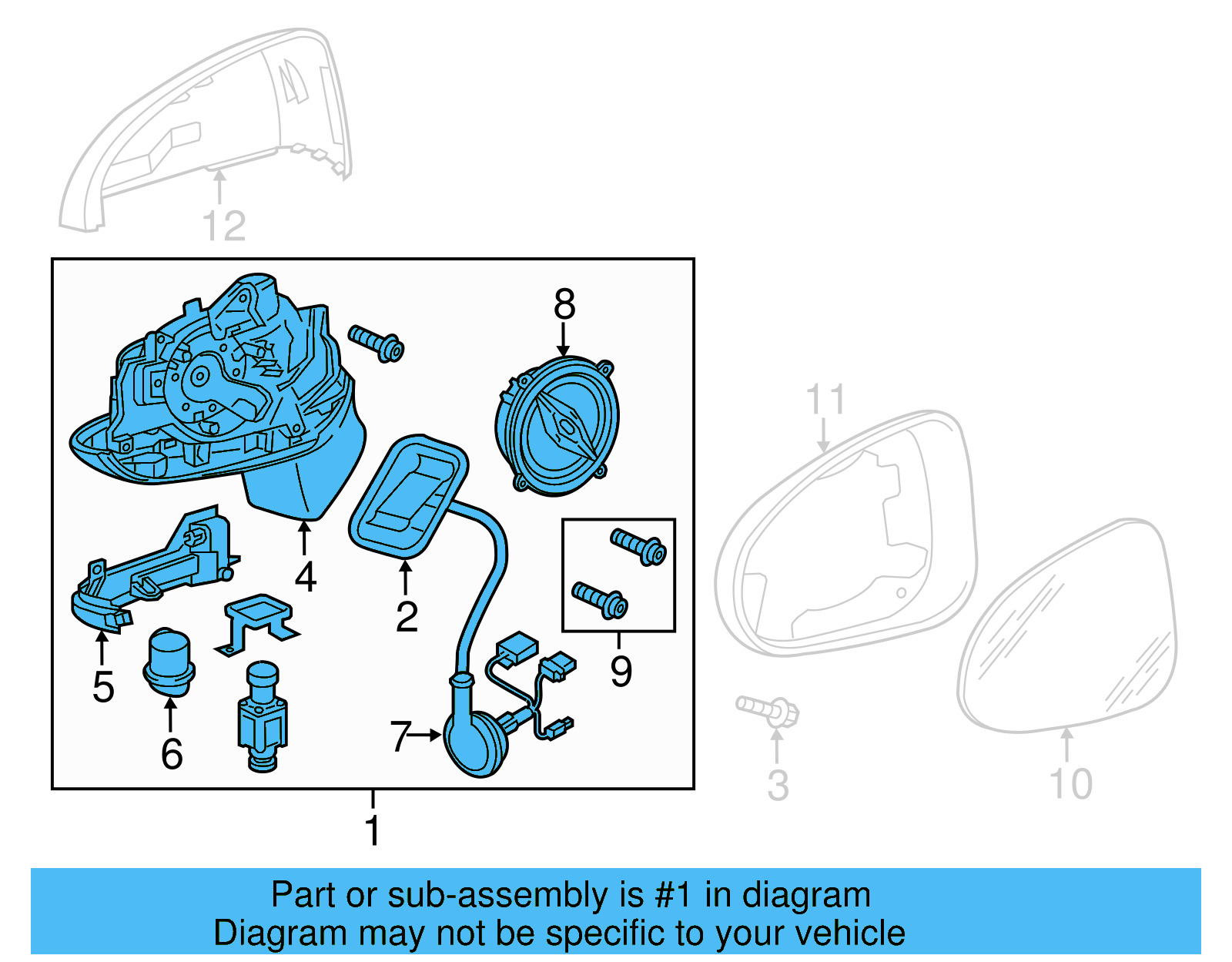 Mirror Assembly 7P6-857-508-A-9B9 - View 5