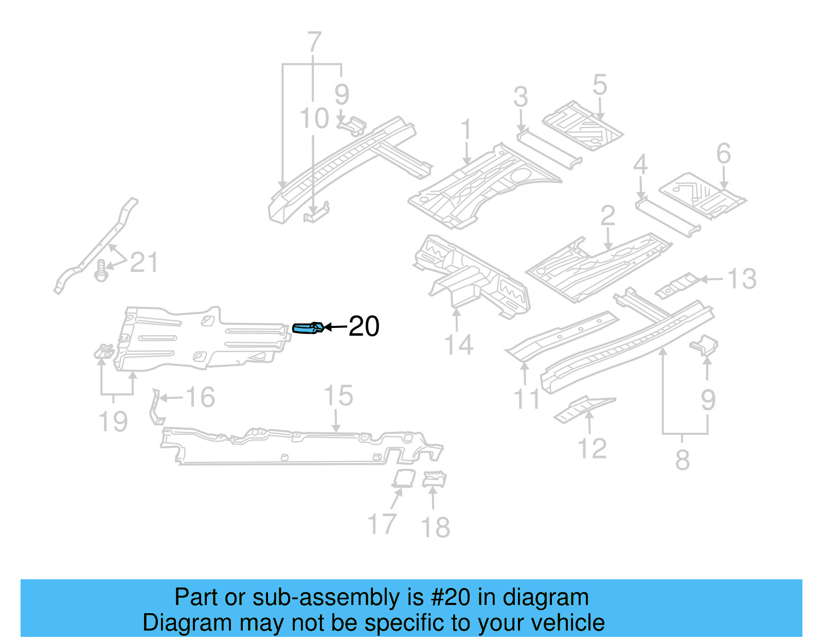 Center Shield Bracket 7L0-825-199 - View 5