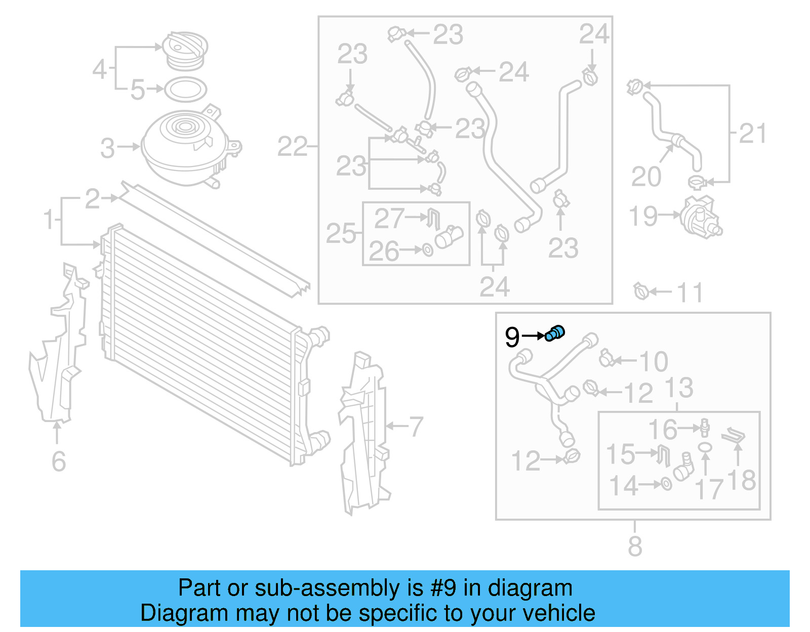 Upper Coupling 1K0-122-291-CM - View 4