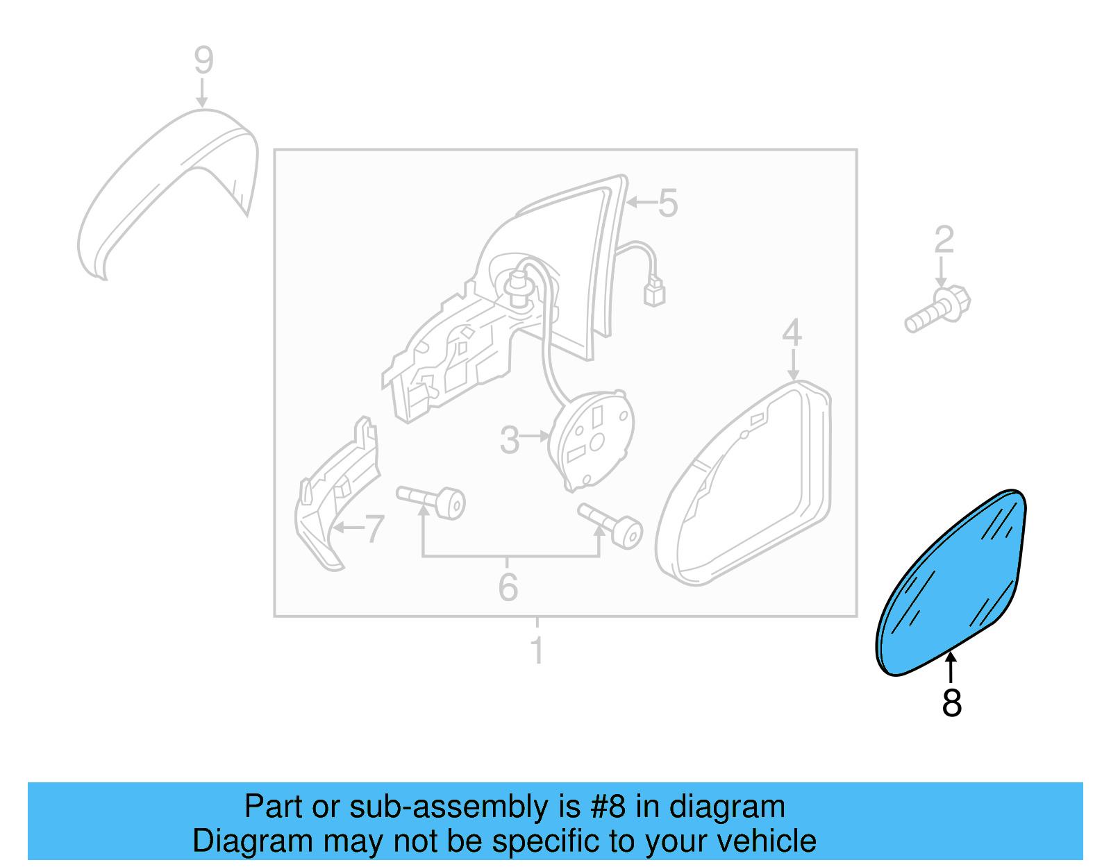 Mirror Glass 5K0-857-521-A - View 20