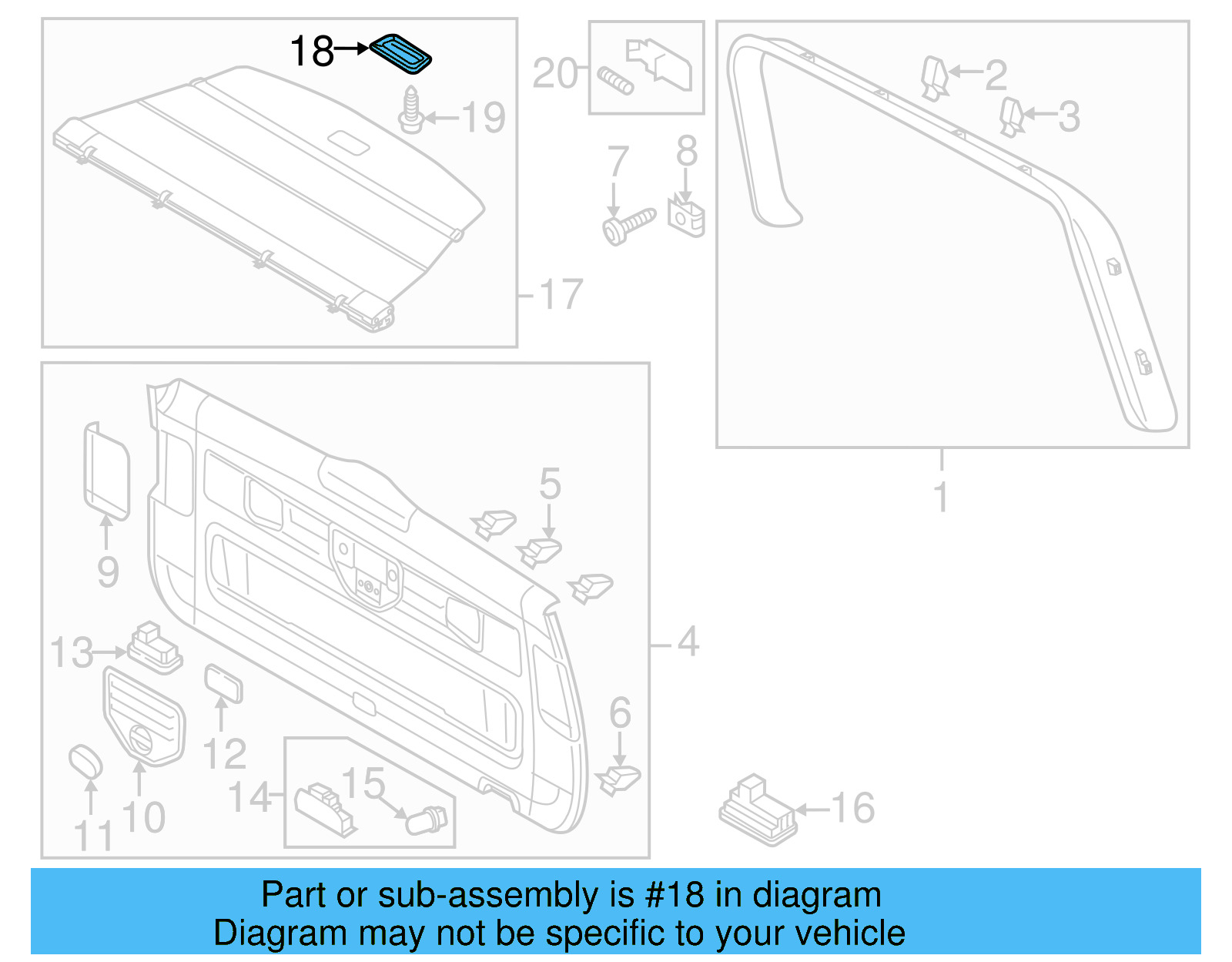 Tonneau Cover Handle 1T0-867-799-3G4 - View 8