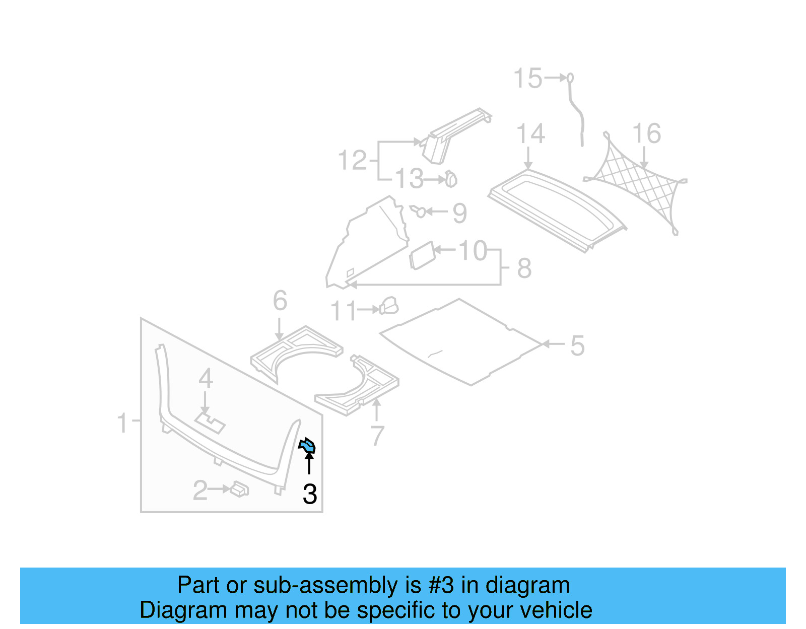 Rear Trim Panel Retainer 7M3-827-649 - View 20