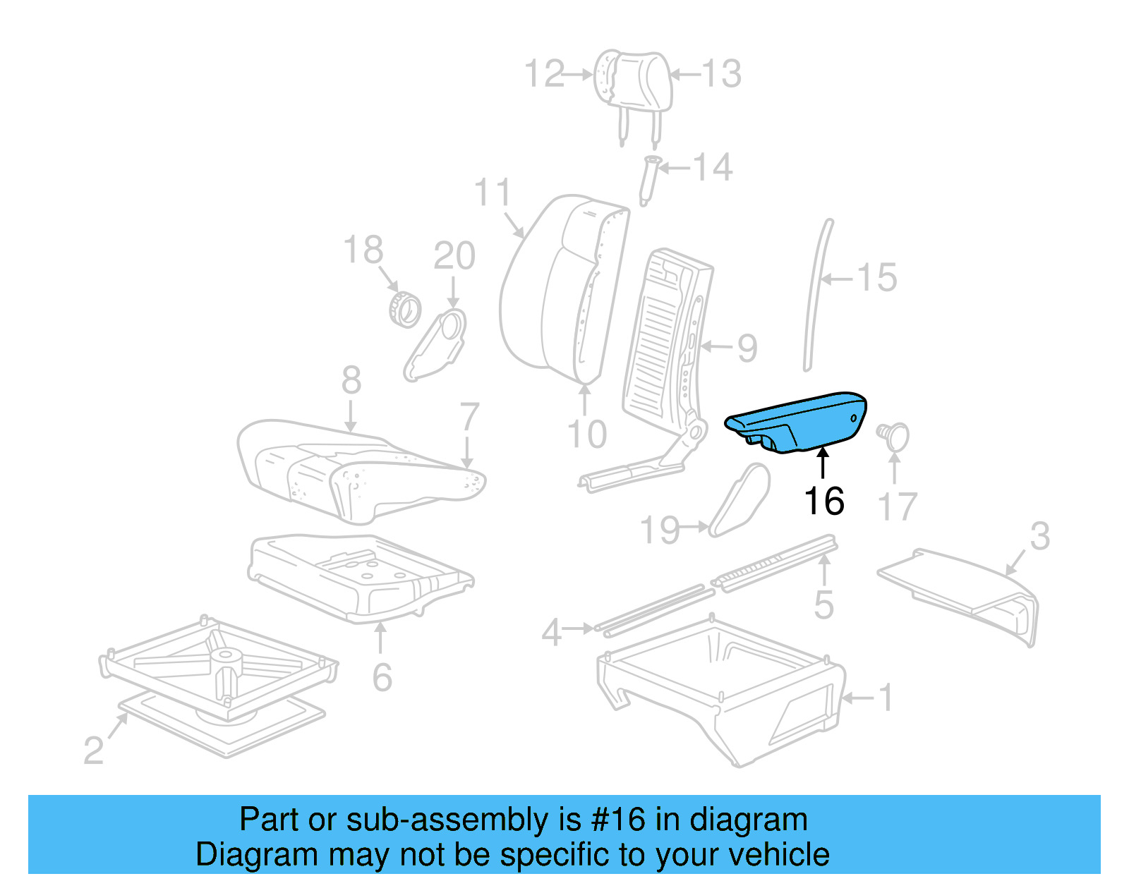 Armrest 701-881-082-B-EEM - View 5