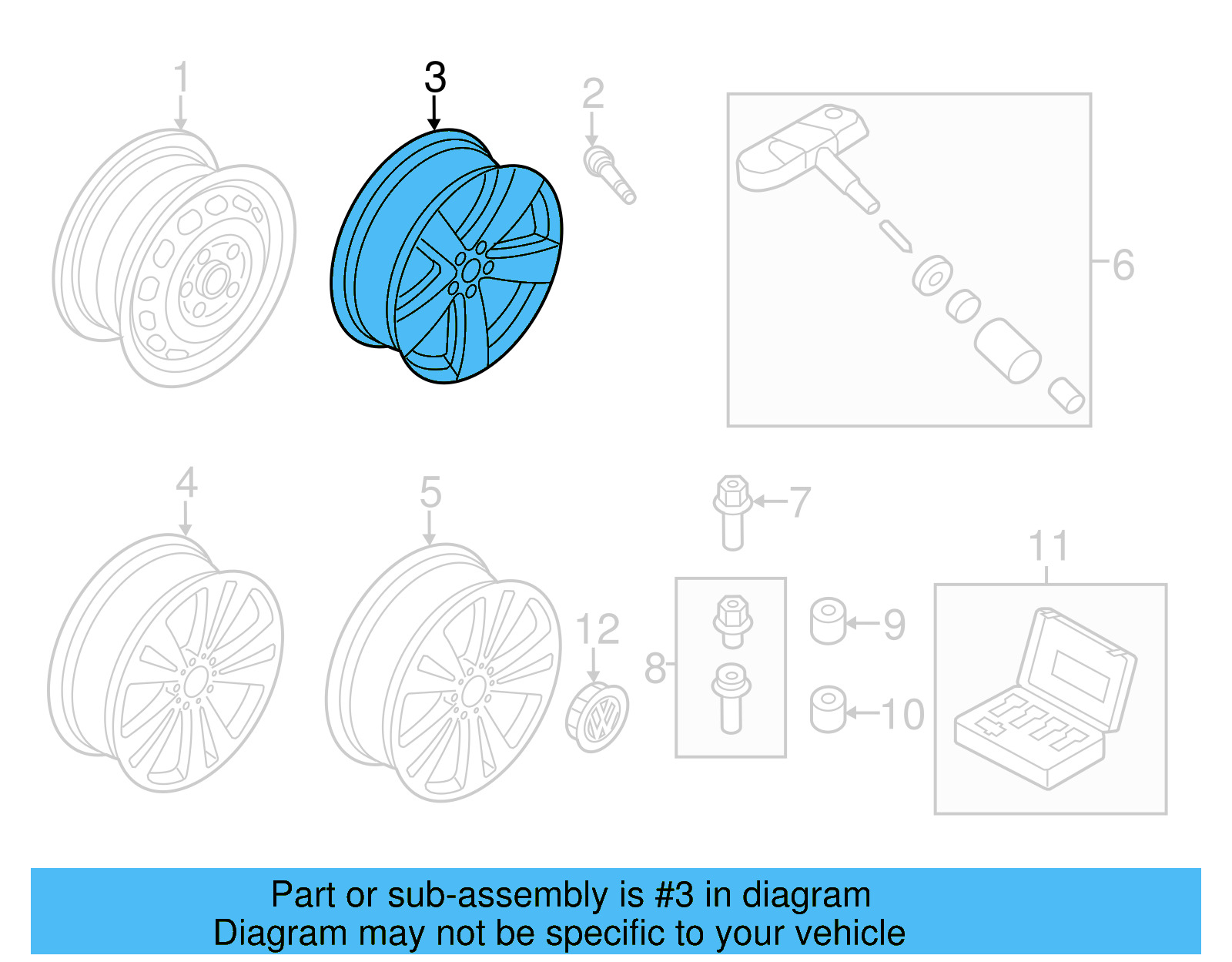 Wheel, Alloy 3C8-601-025-AE-88Z