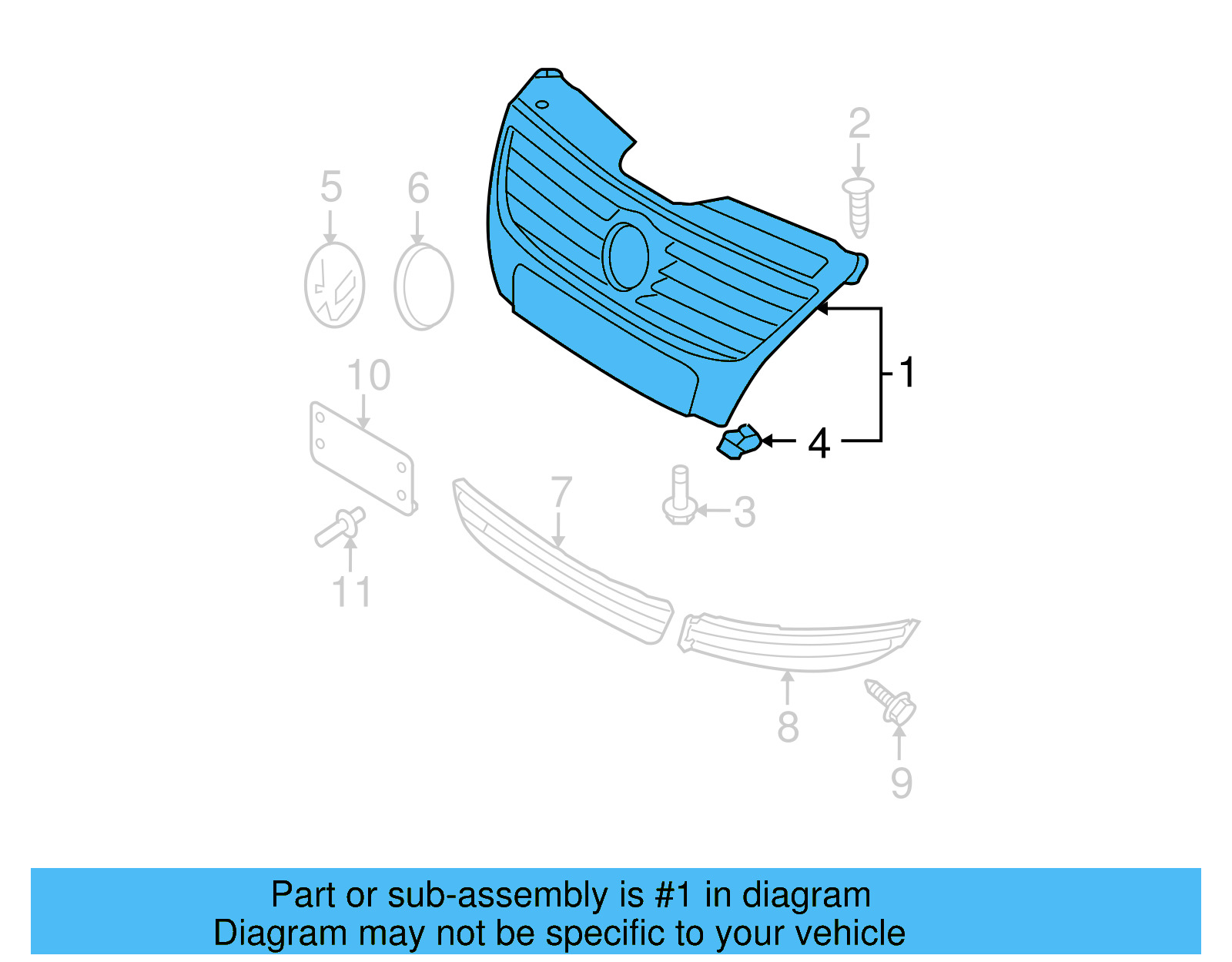 Grille 3C0-853-651-A-PWF