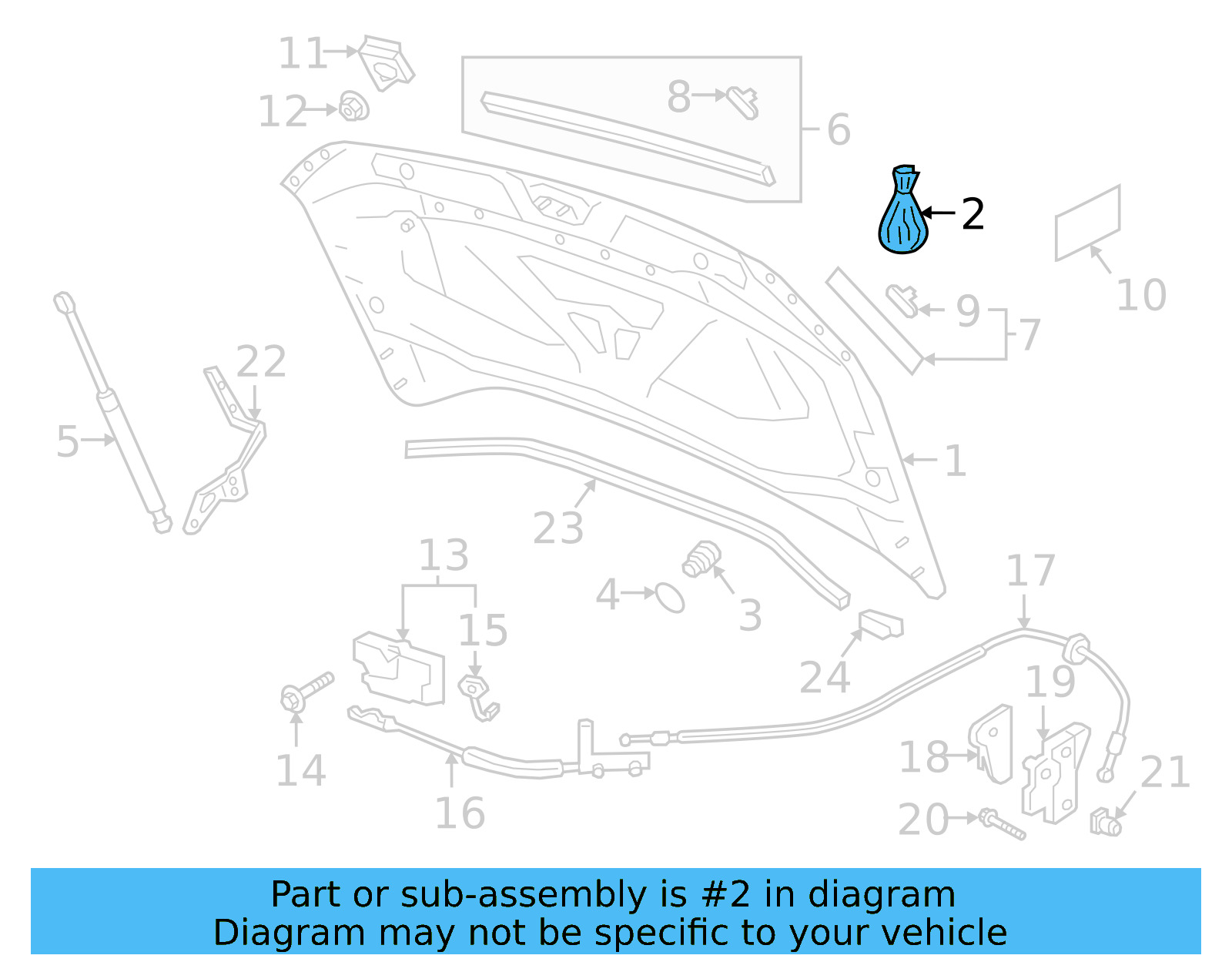 Hood Hardware Kit 5NA-898-615-A - View 4