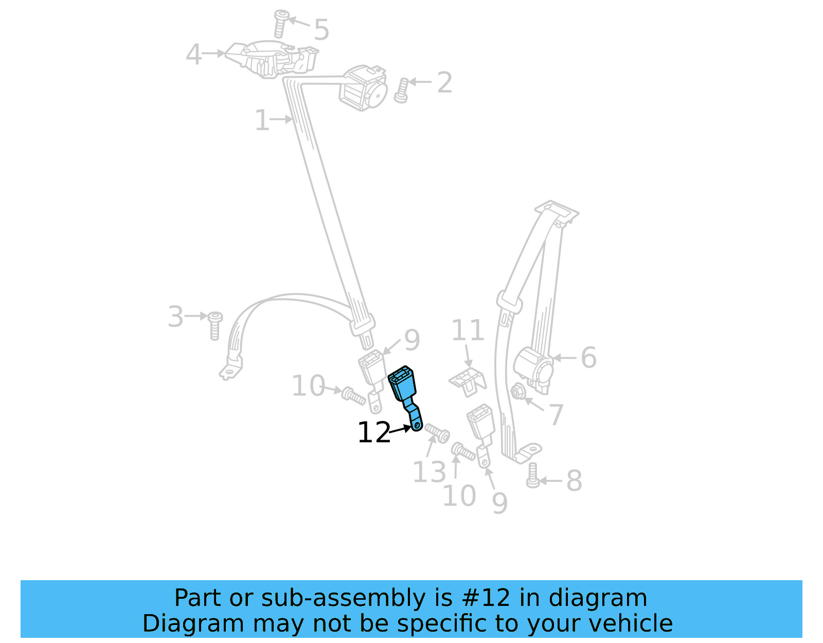 Center Buckle 3CN-857-739-K-MNB - View 4