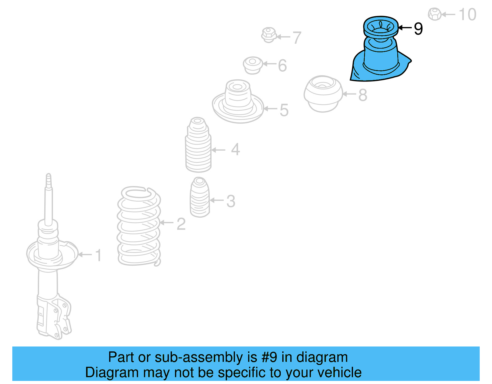 Strut Mount Stop 357-412-319-B - View 2
