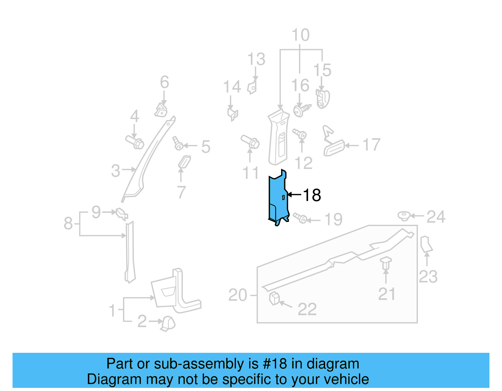 Lower Center Pillar Trim 1K4-867-297-F-82V
