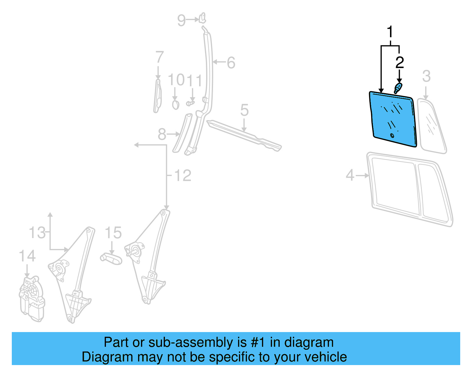 Movable Glass 1J5-845-026-G - View 2