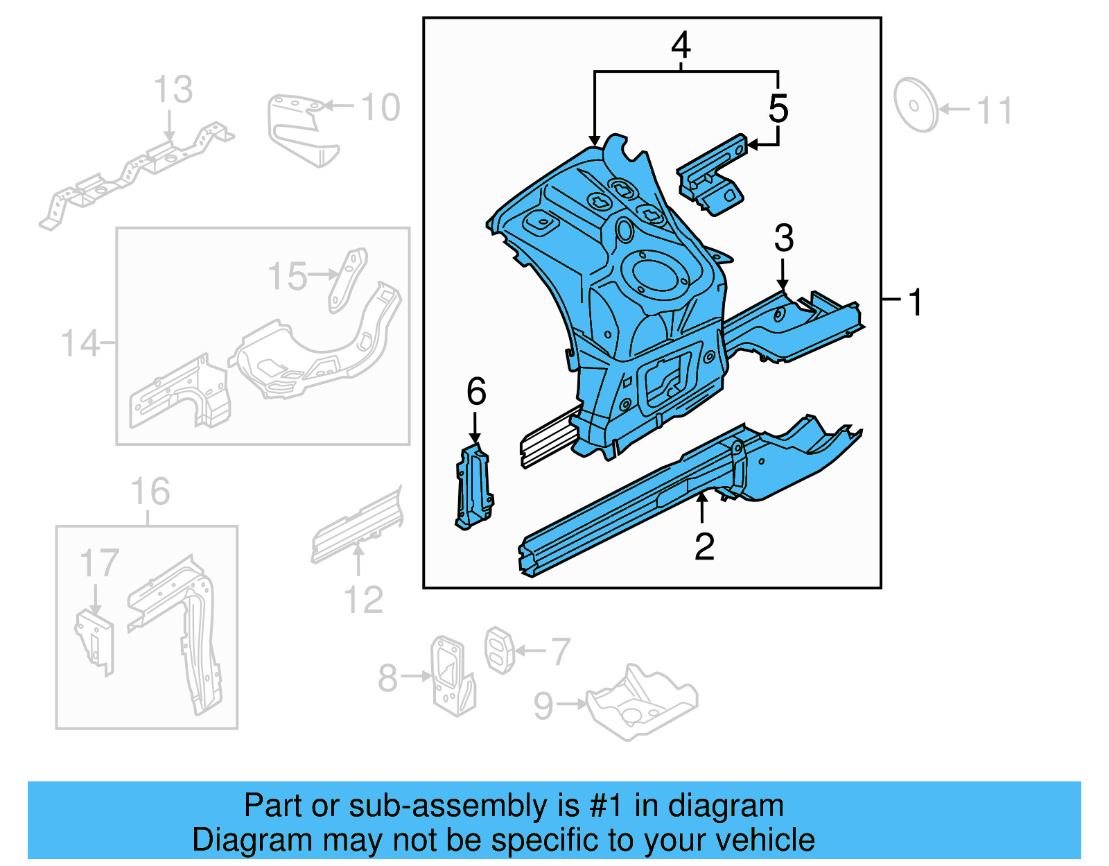 Apron/Rail Assembly 7P0-803-092-E - View 3