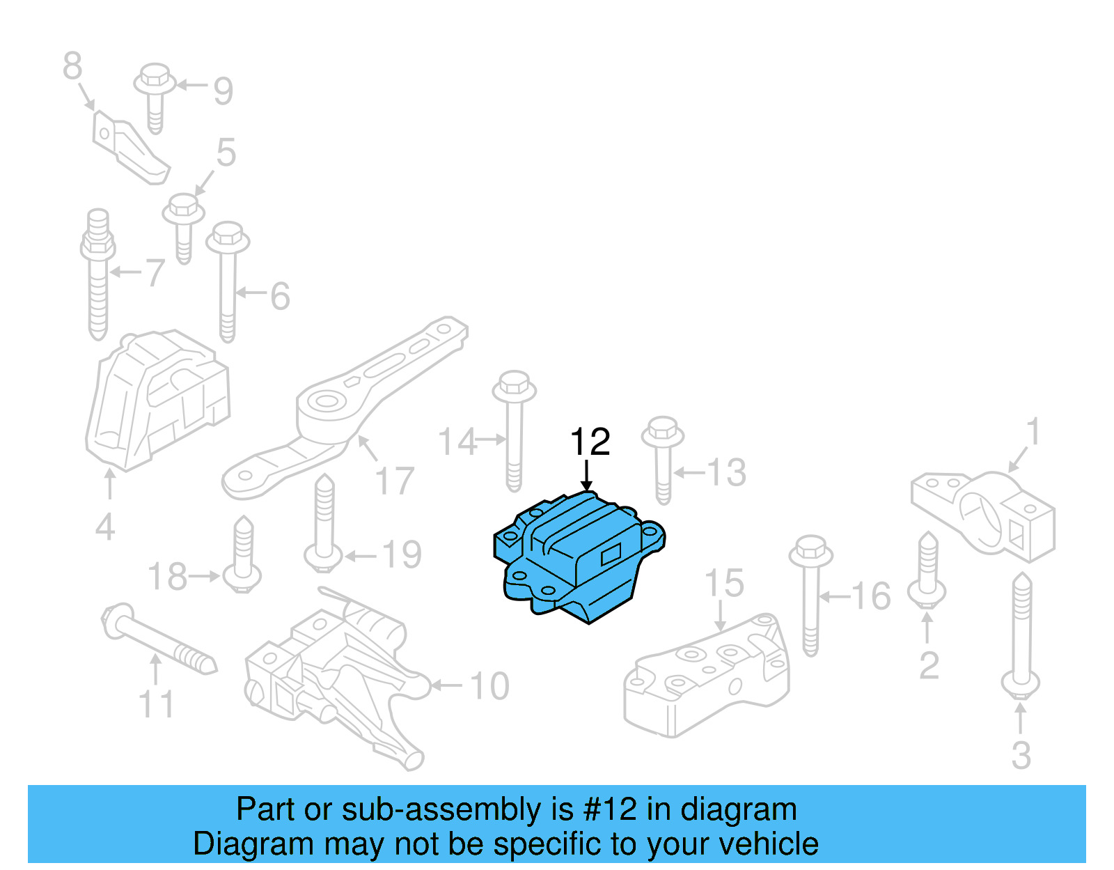 Mount 1K0-199-555-BE - View 6