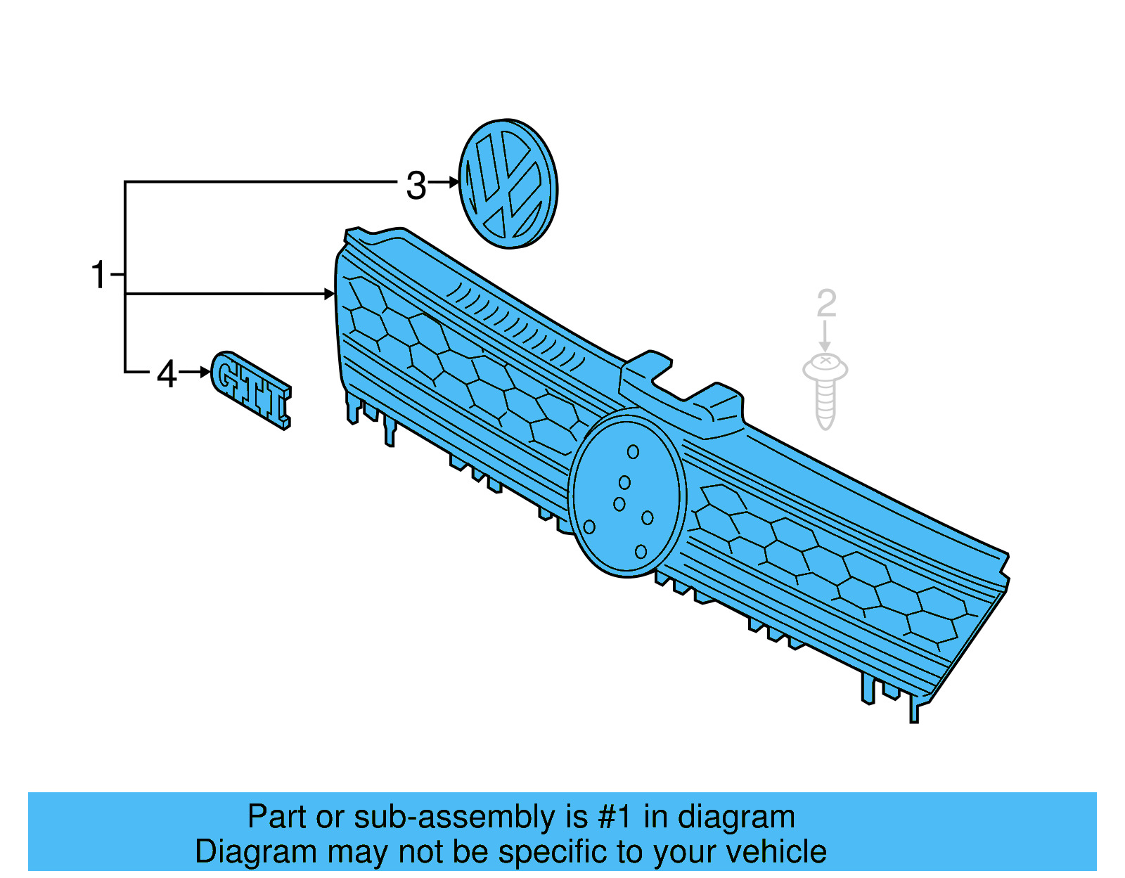 Grille 5G0-853-651-AM-BTU - View 4
