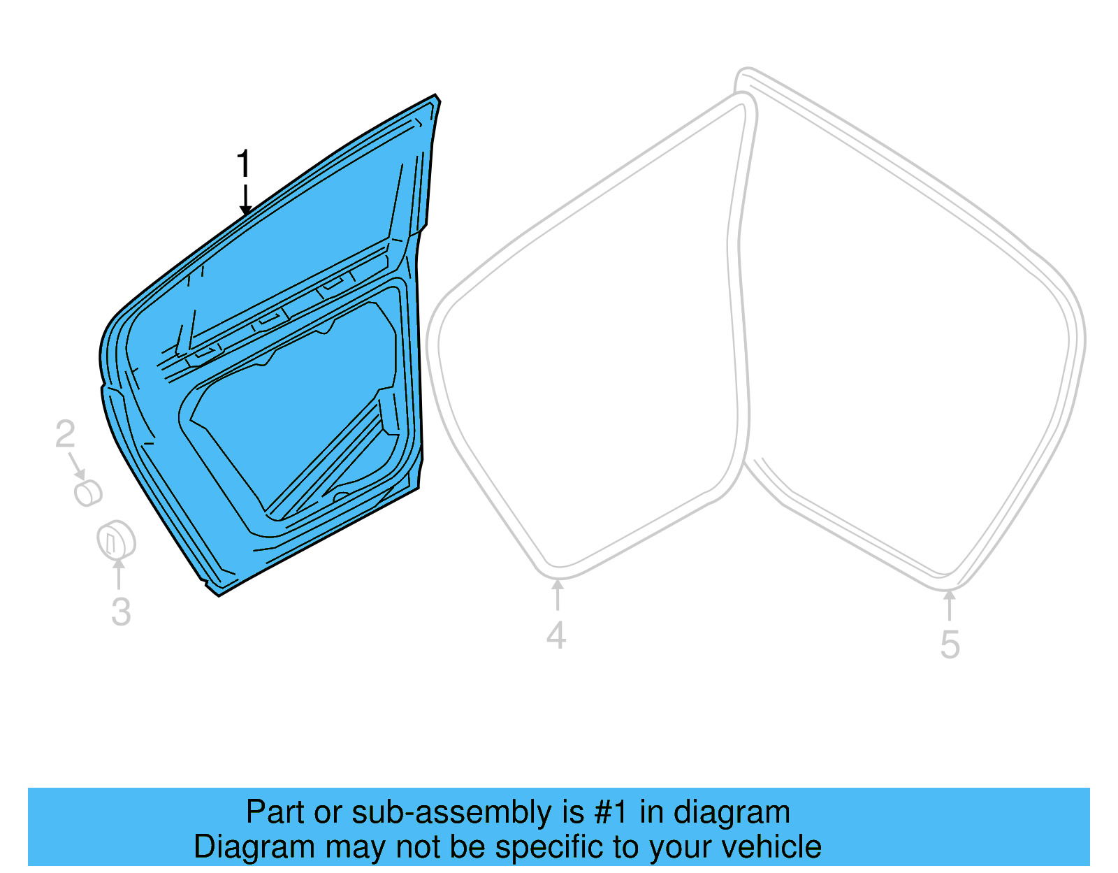 Door Shell 3C5-833-056-H - View 3