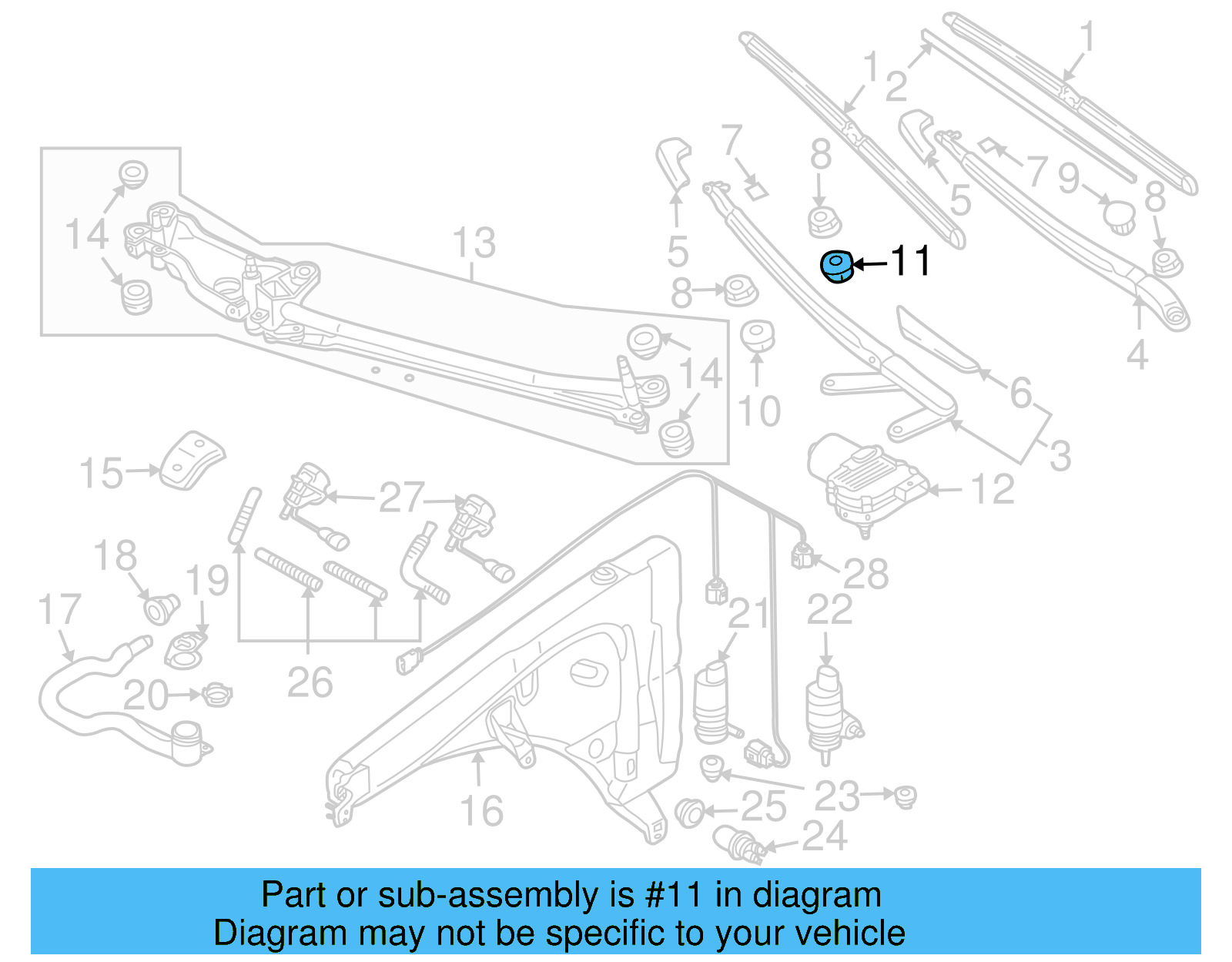 Wiper Arm Ring 7L0-955-693 - View 7