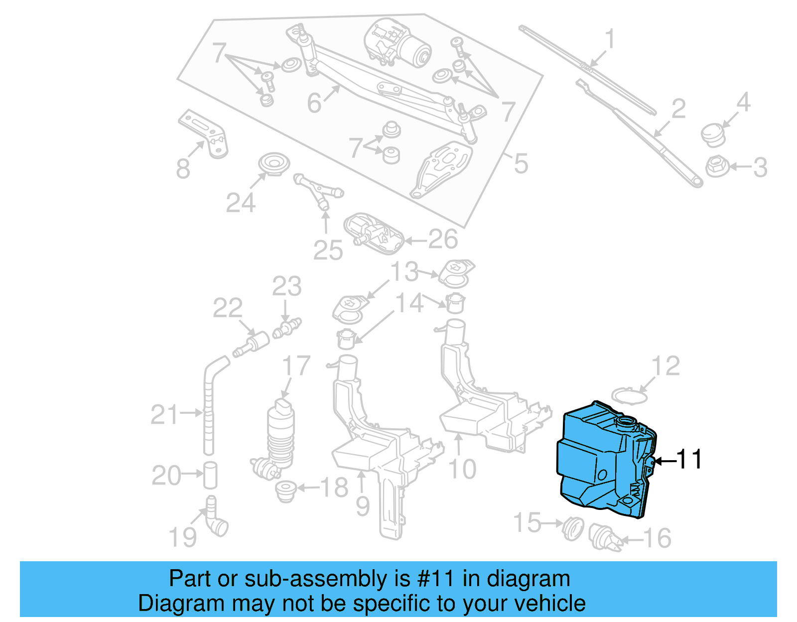 Washer Reservoir 3C0-955-453-N - View 5