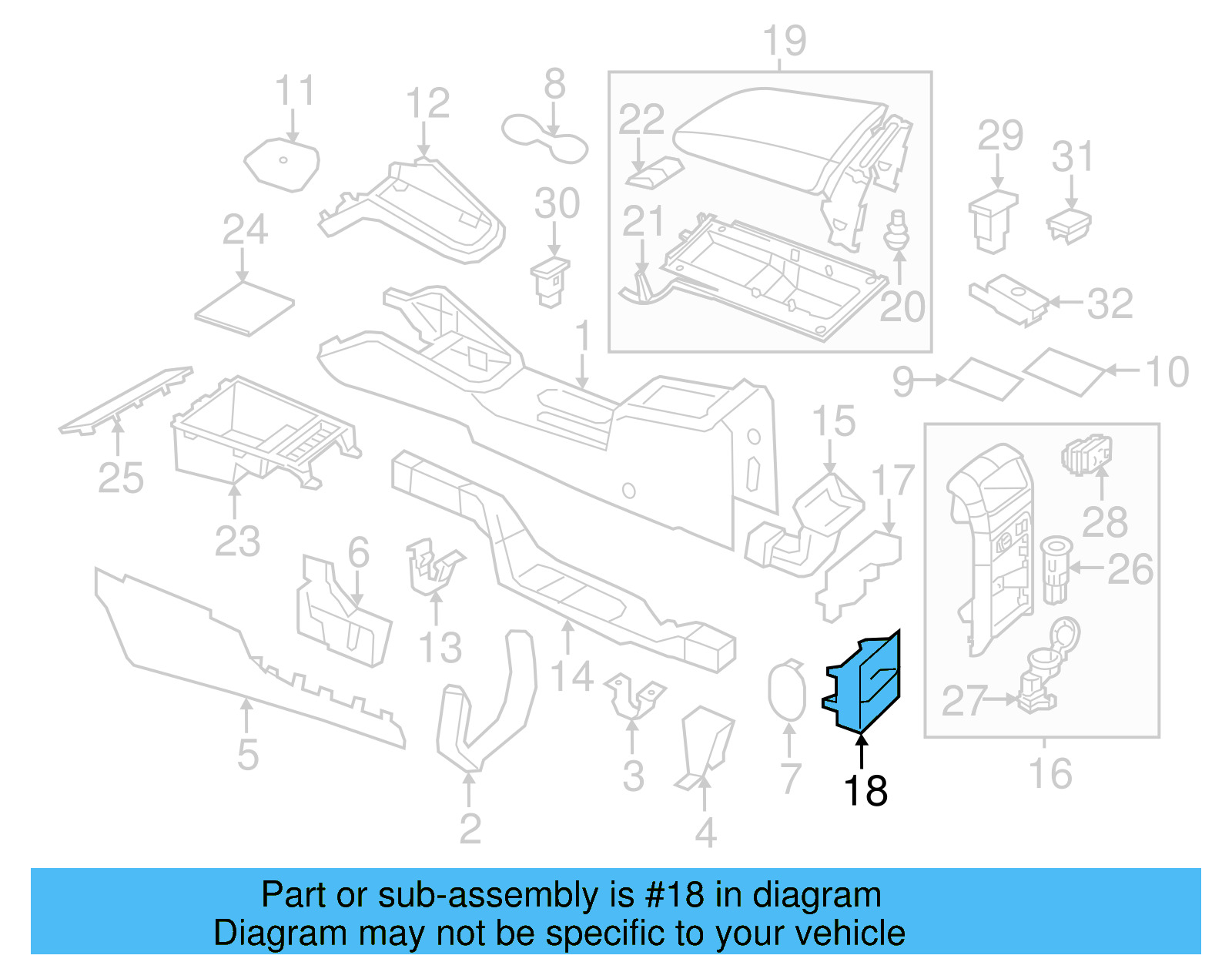 Console Compartment 5C6-863-383-82V - View 6