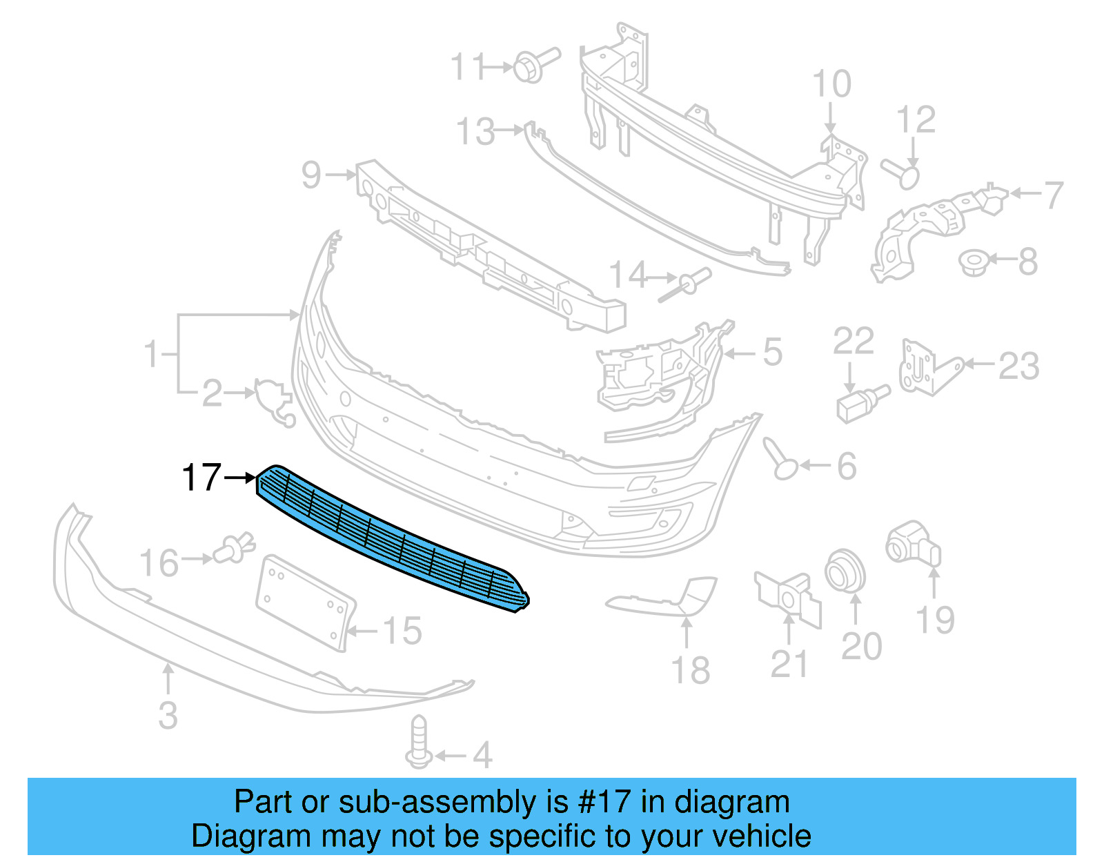 Center Grille 5GE-853-671-A-FOD - View 3
