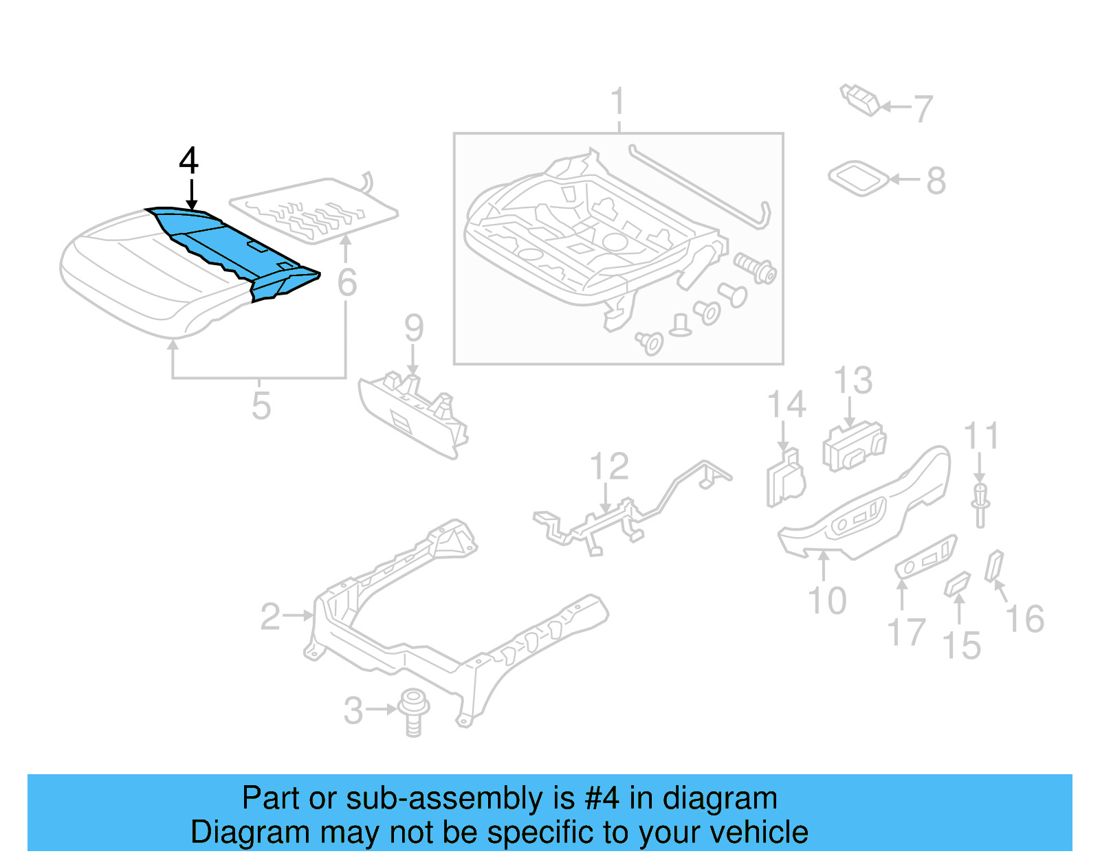 Seat Cushion Pad 7P6-881-256-D - View 10