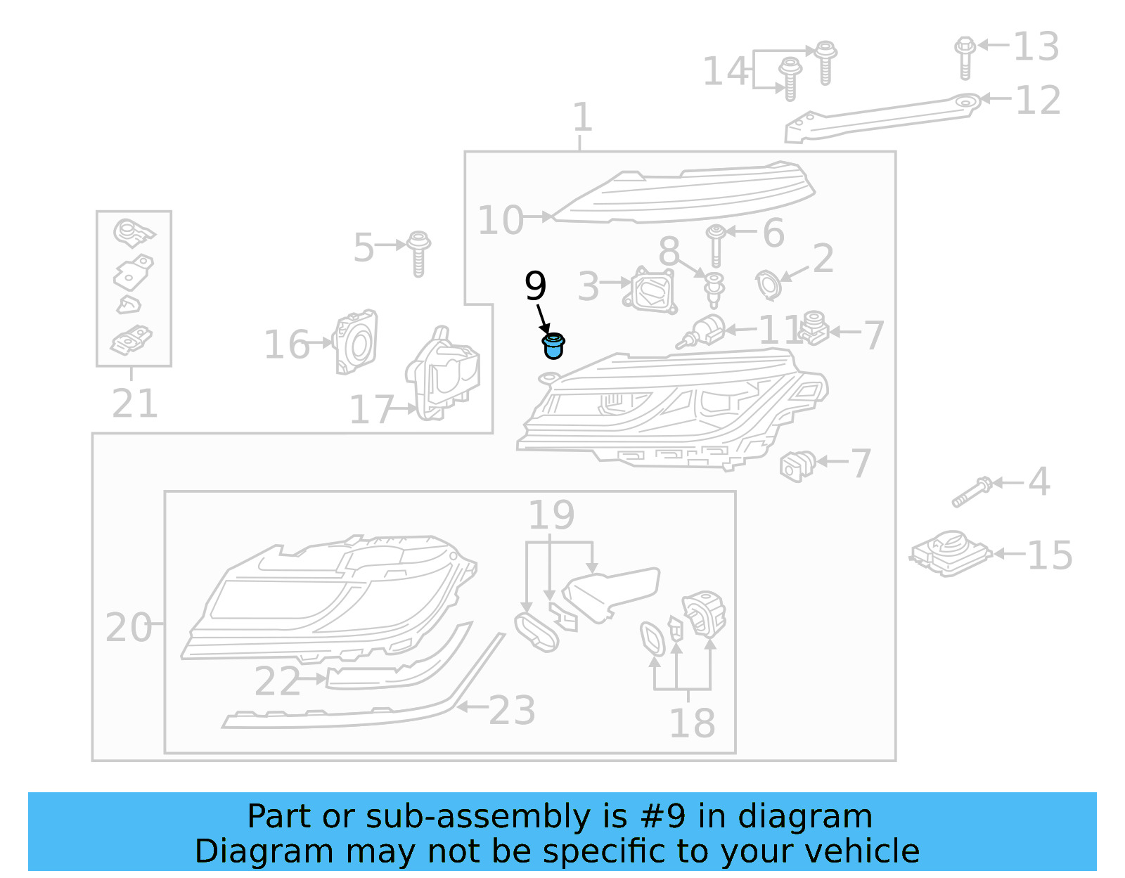 Headlamp Assembly Spacer 5J0-941-141-B