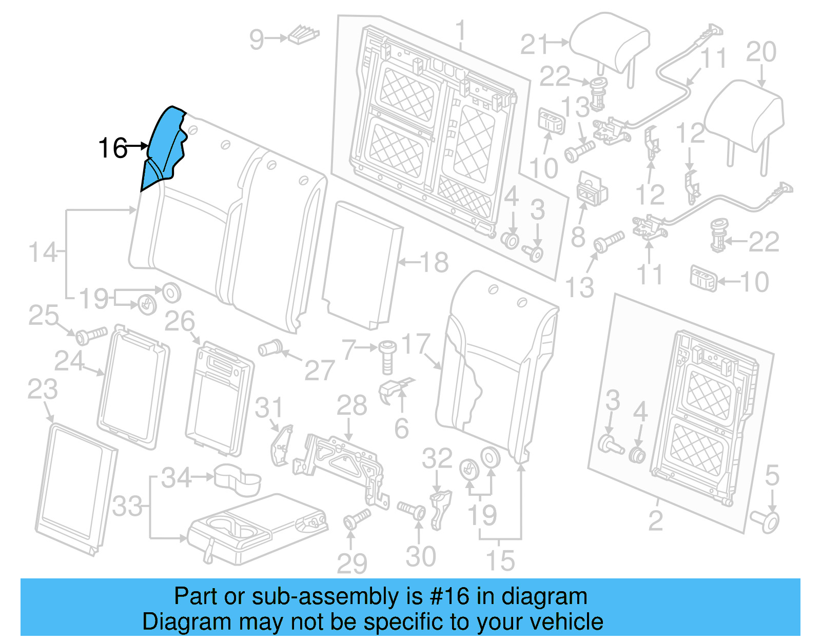 Seat Back Pad 561-885-776-C - View 15