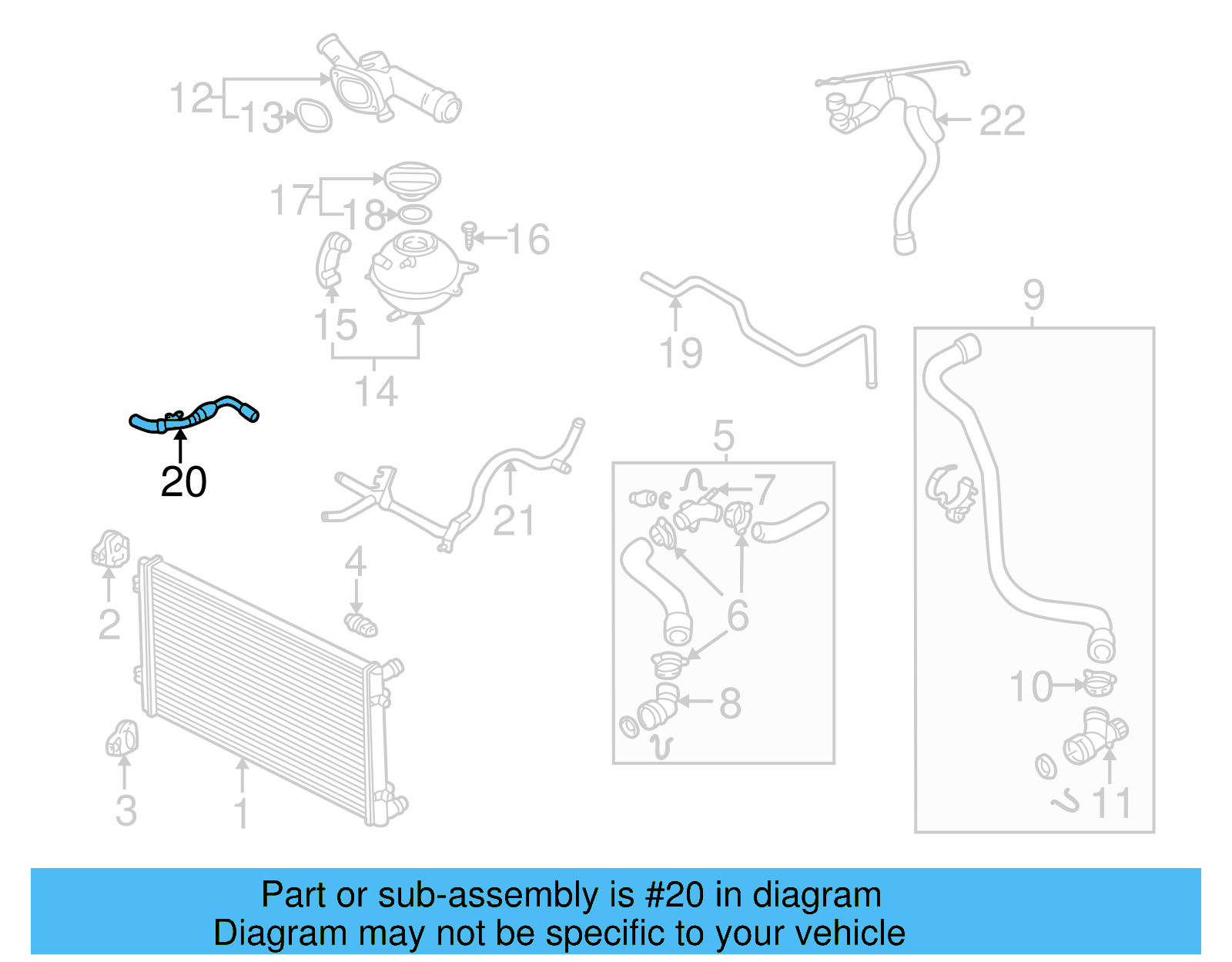 Overflow Hose 1J0-122-109-AA - View 3